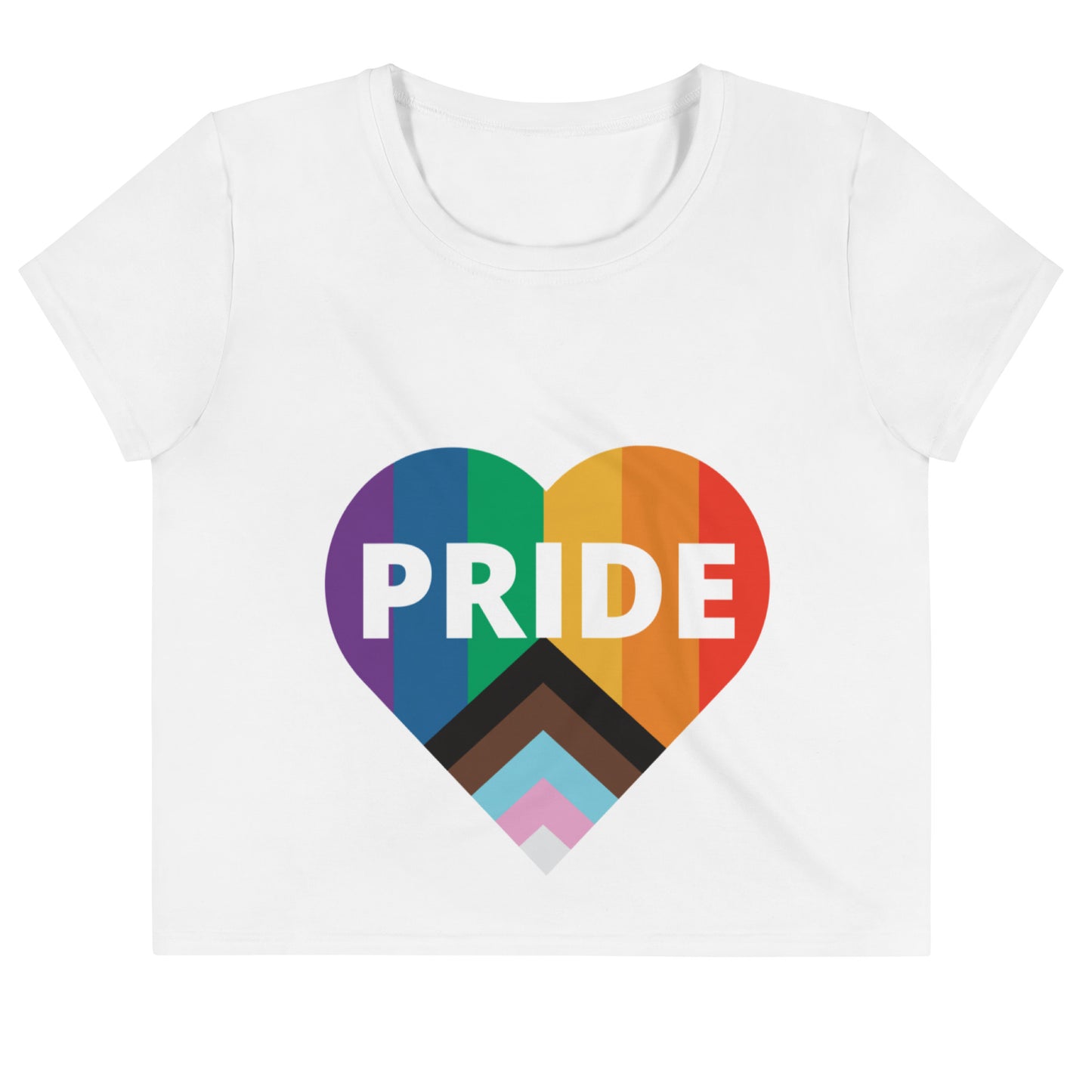 Pride Flag Heart Crop Tee