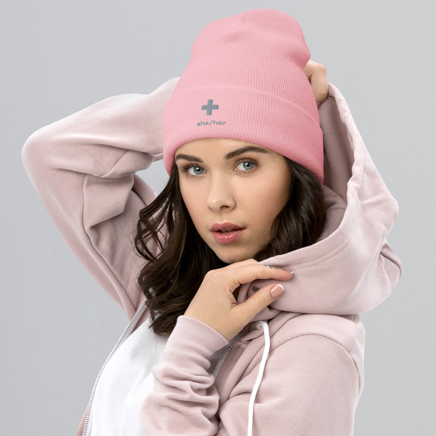 + Brand she/her Pronouns Cuffed Beanie - Various Colours