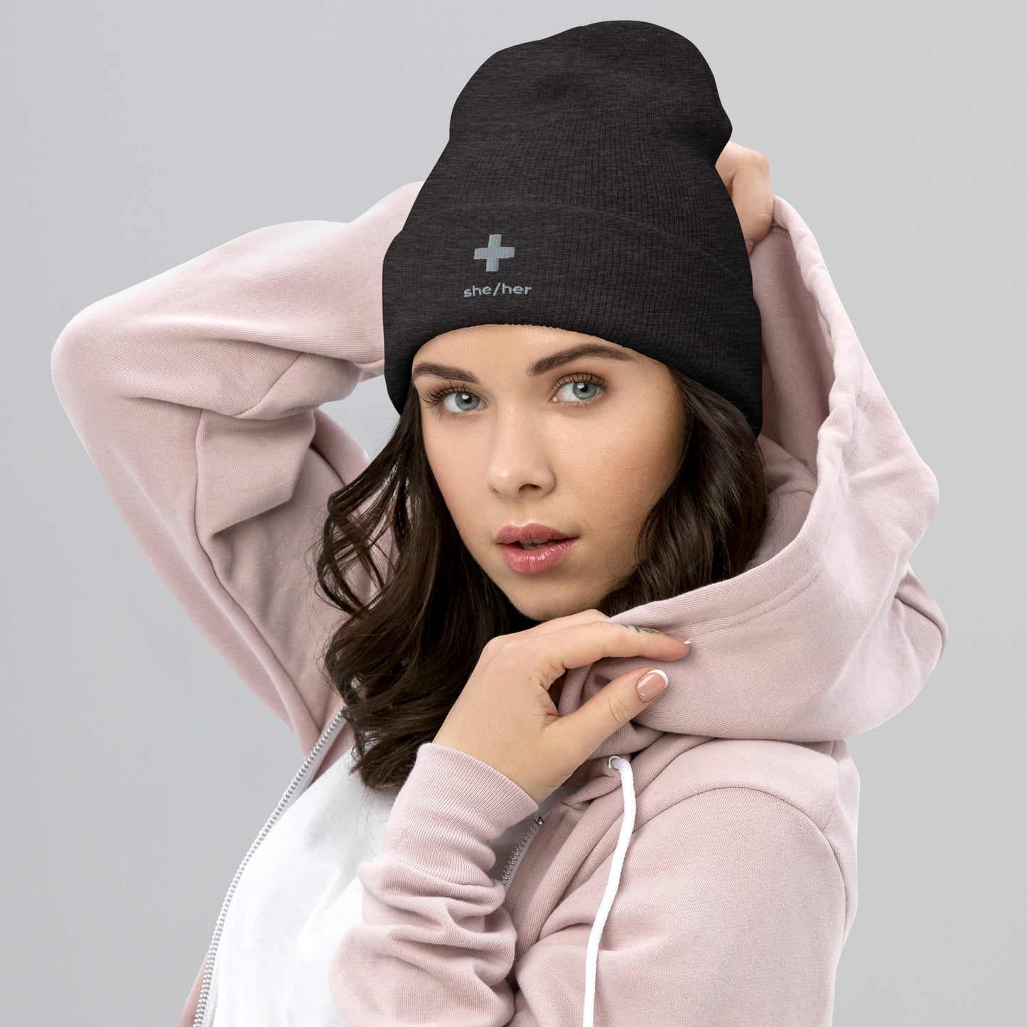 + Brand she/her Pronouns Cuffed Beanie - Various Colours