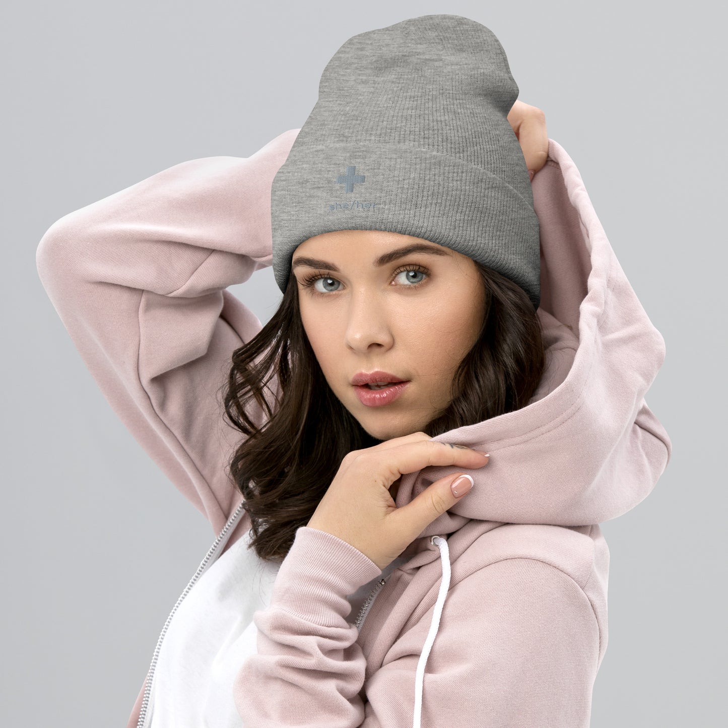 + Brand she/her Pronouns Cuffed Beanie - Various Colours