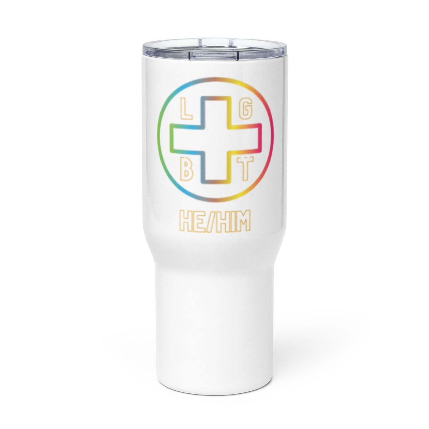 + Brand He/Him Pronouns Travel Mug With Handle