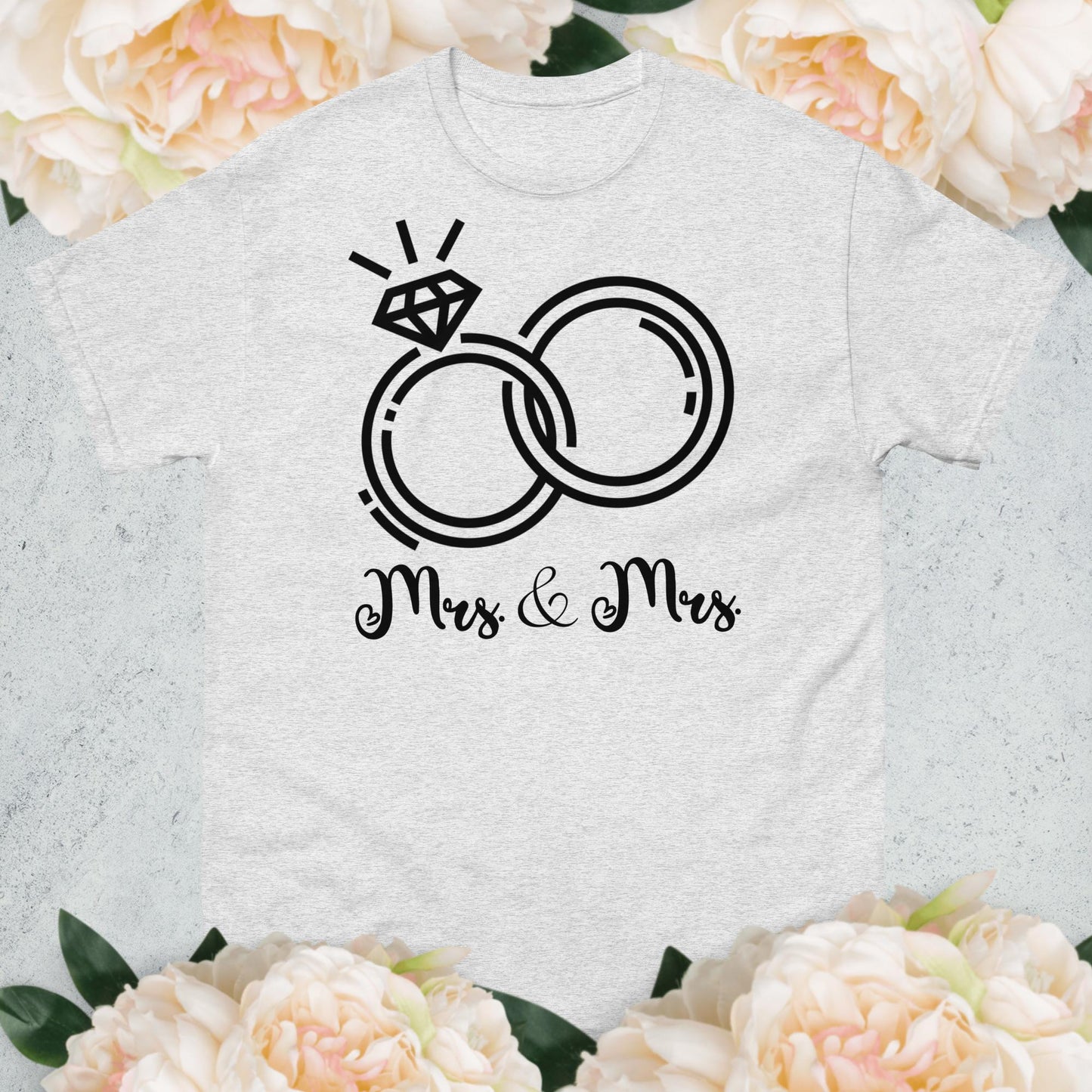 Mrs & Mrs Wedding Rings Unisex Classic Tee