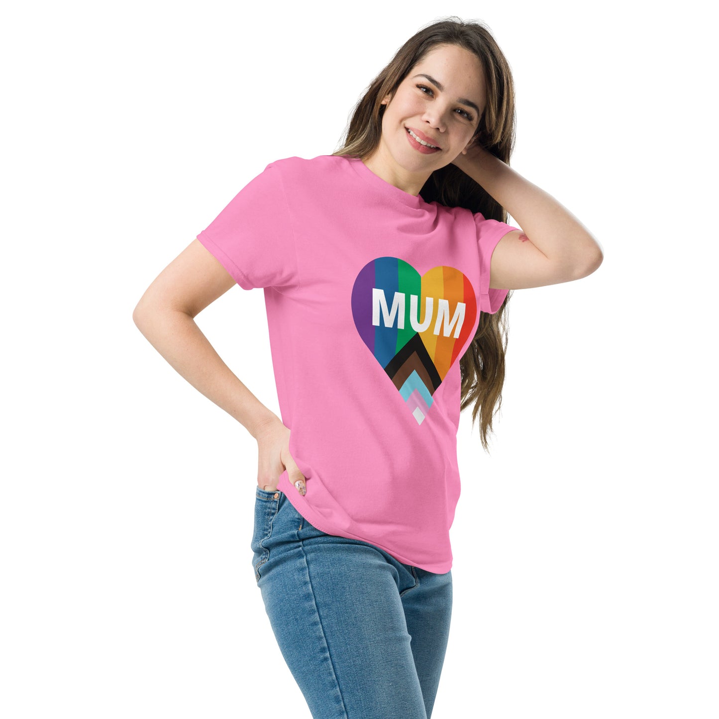 Mum Pride Flag Heart Unisex classic tee