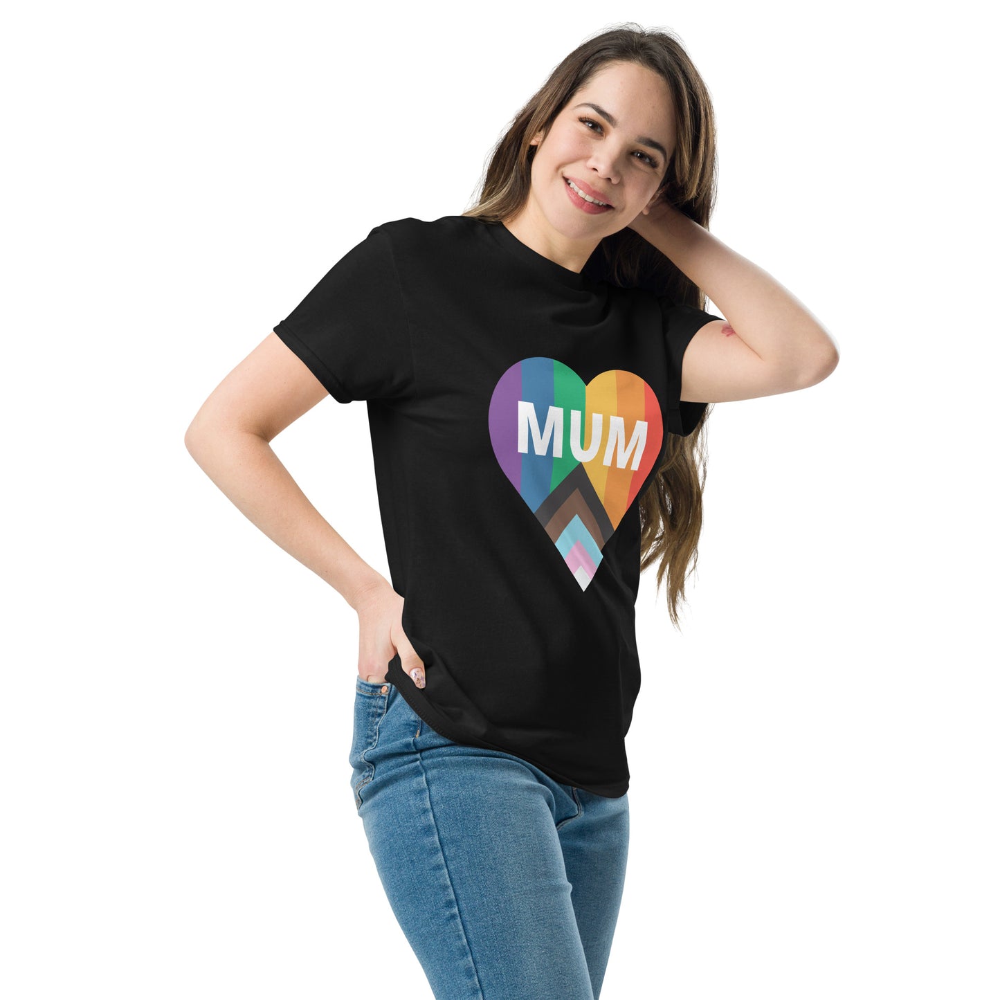 Mum Pride Flag Heart Unisex classic tee