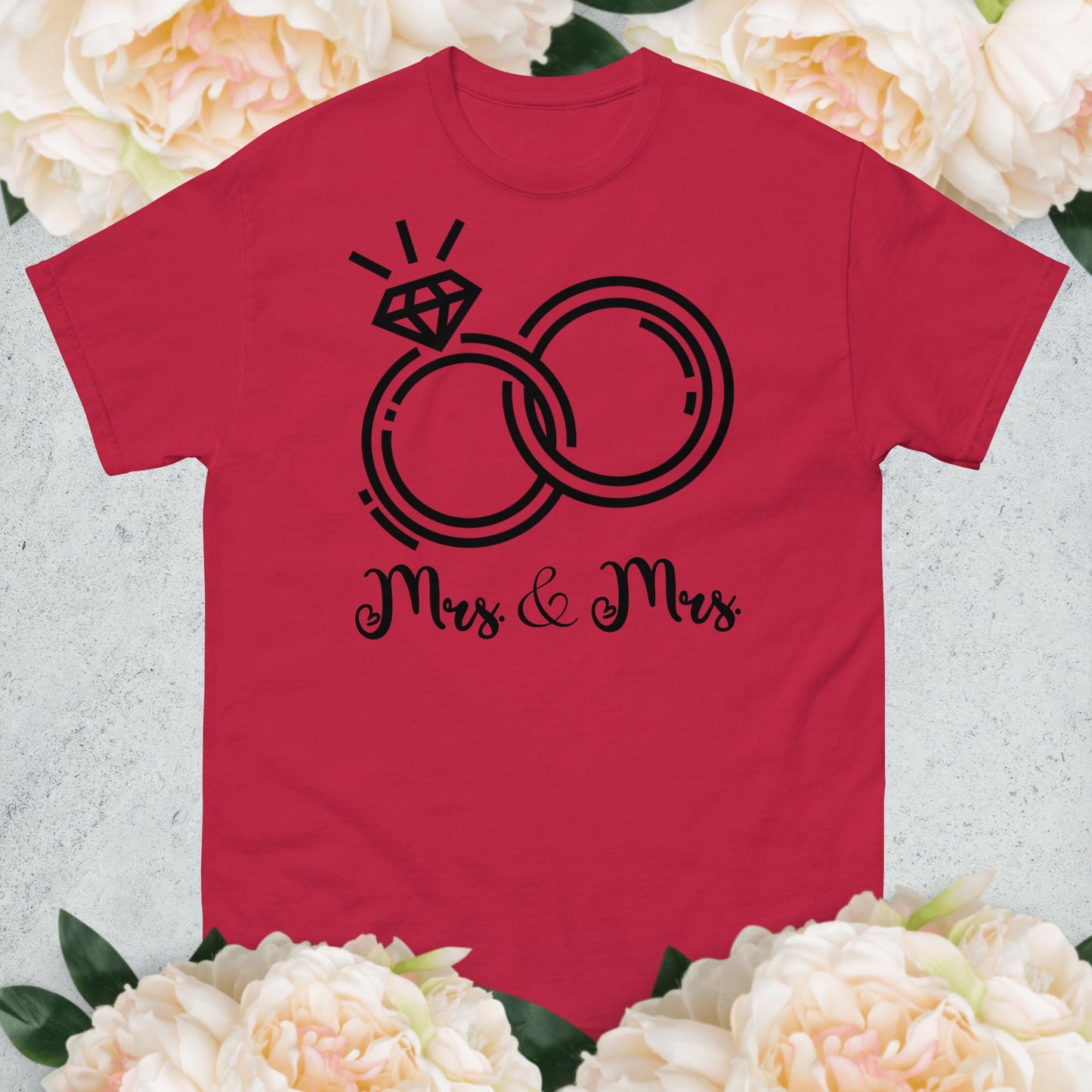 Mrs & Mrs Wedding Rings Unisex Classic Tee