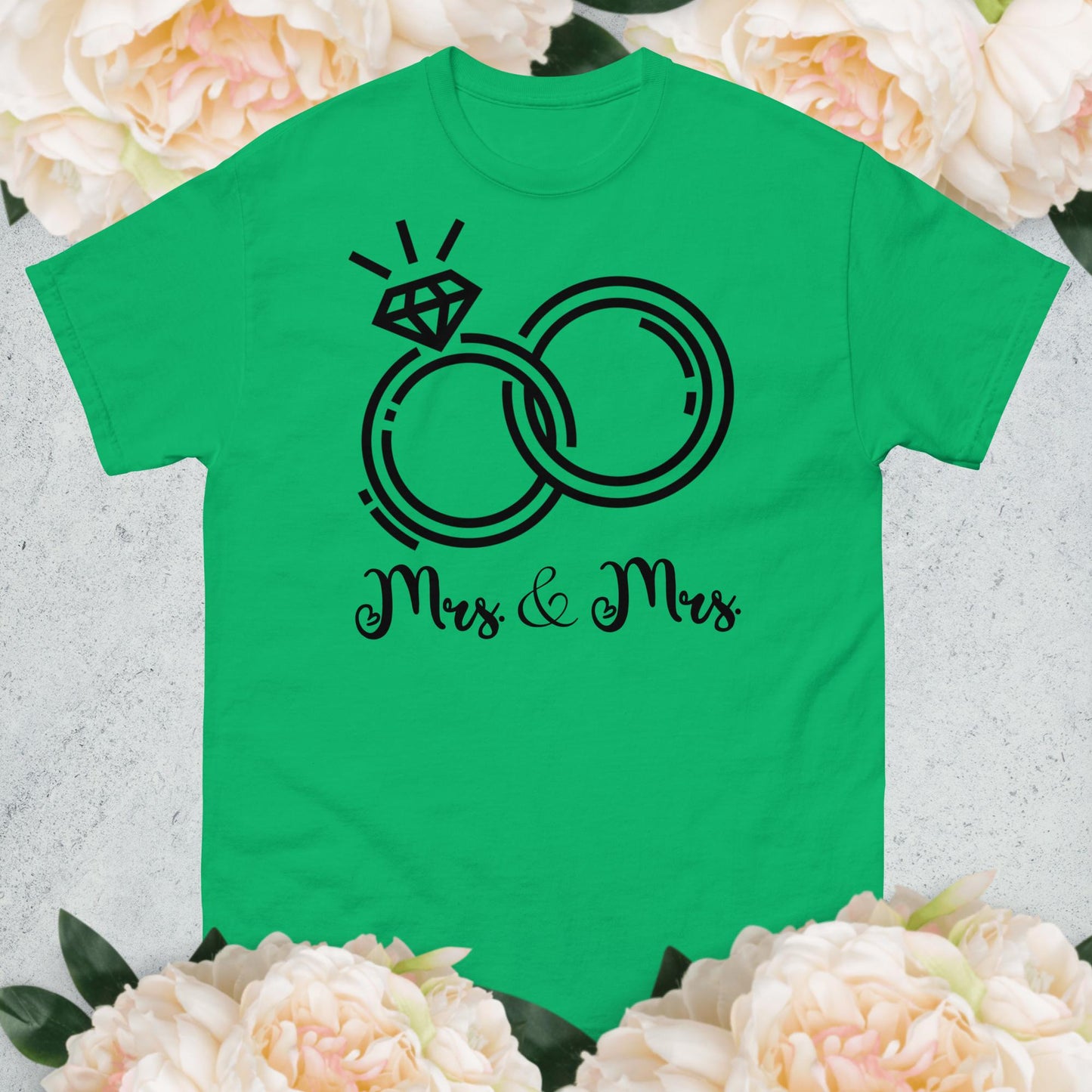 Mrs & Mrs Wedding Rings Unisex Classic Tee