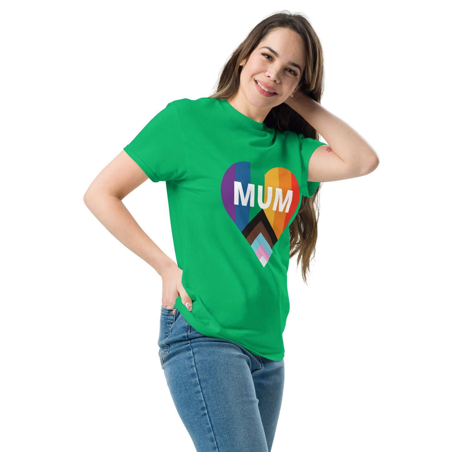 Mum Pride Flag Heart Unisex classic tee