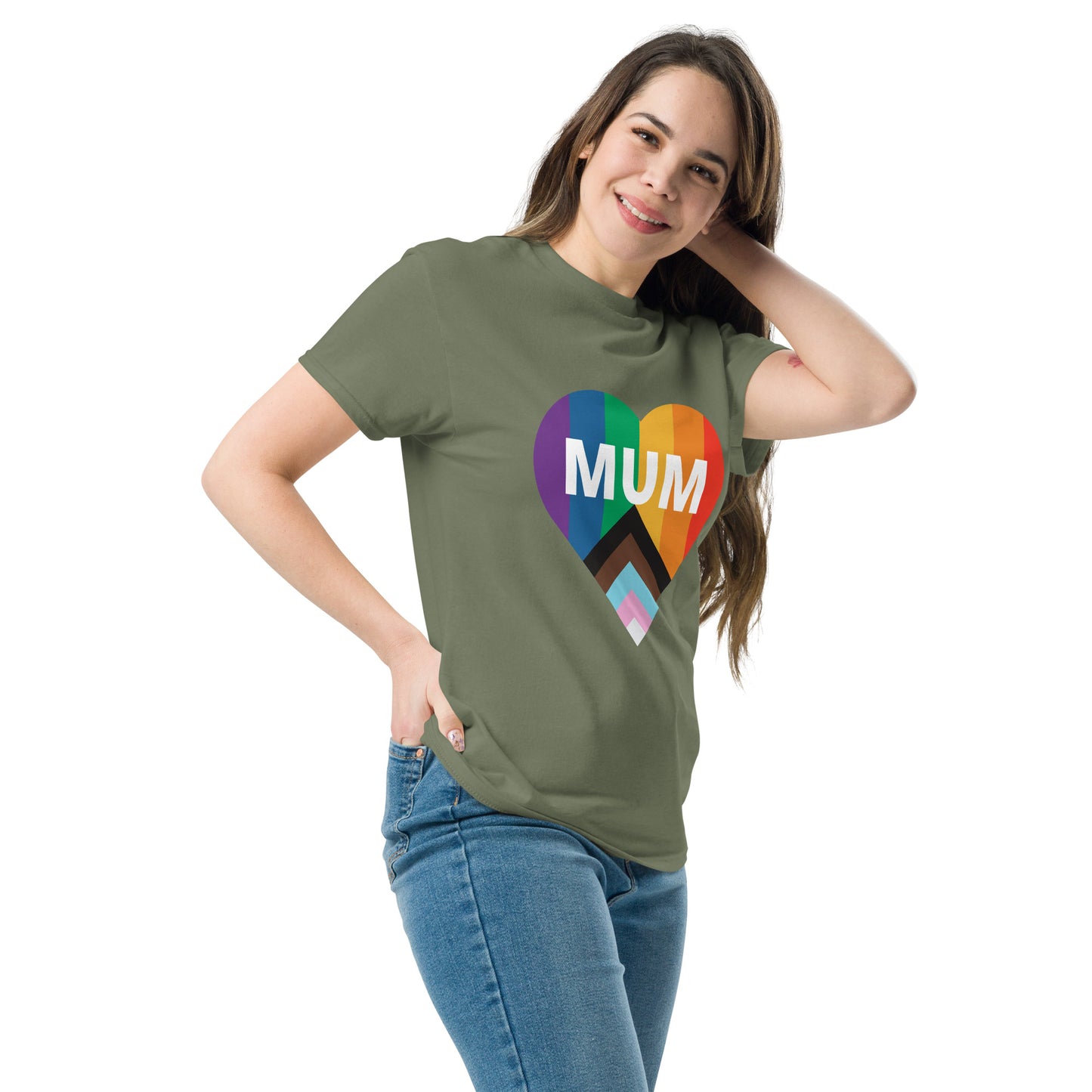 Mum Pride Flag Heart Unisex classic tee