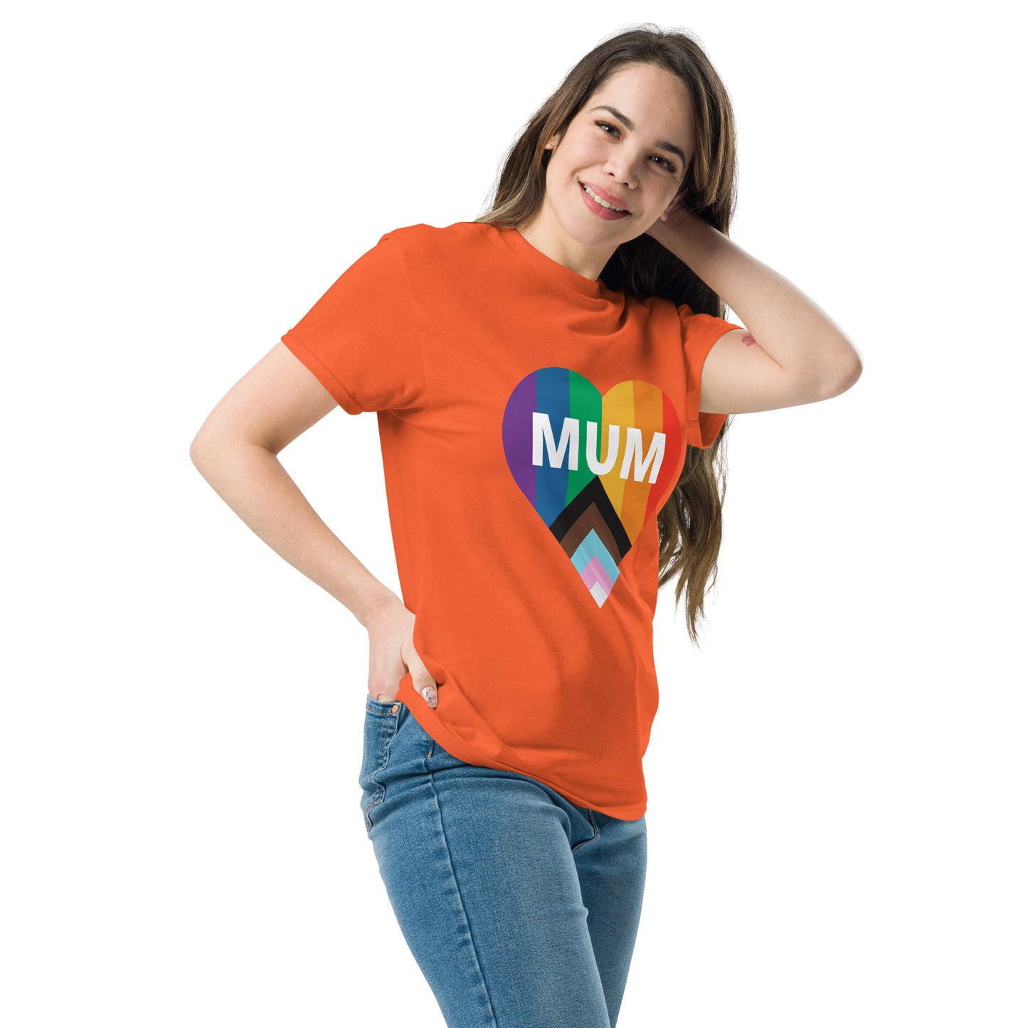 Mum Pride Flag Heart Unisex classic tee