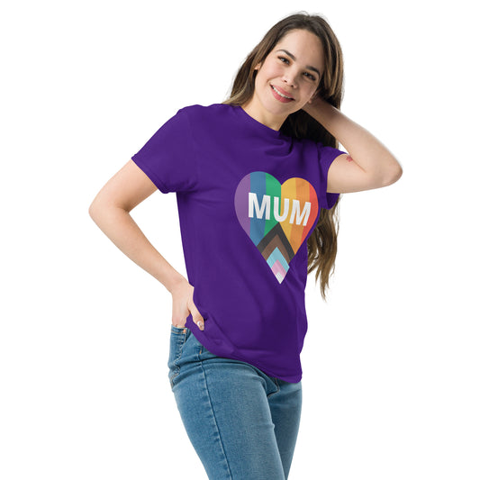 Mum Pride Flag Heart Unisex classic tee