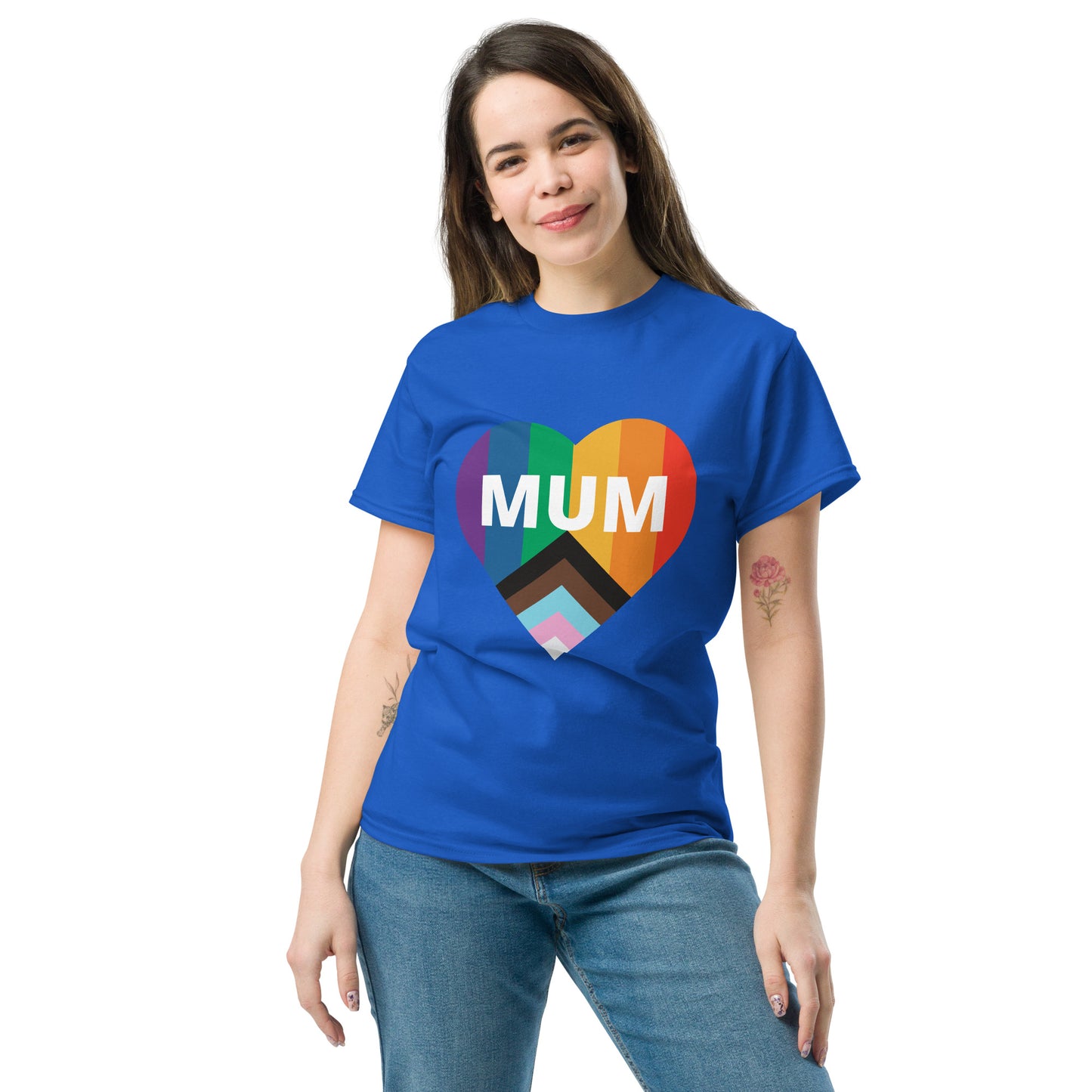 Mum Pride Flag Heart Unisex classic tee