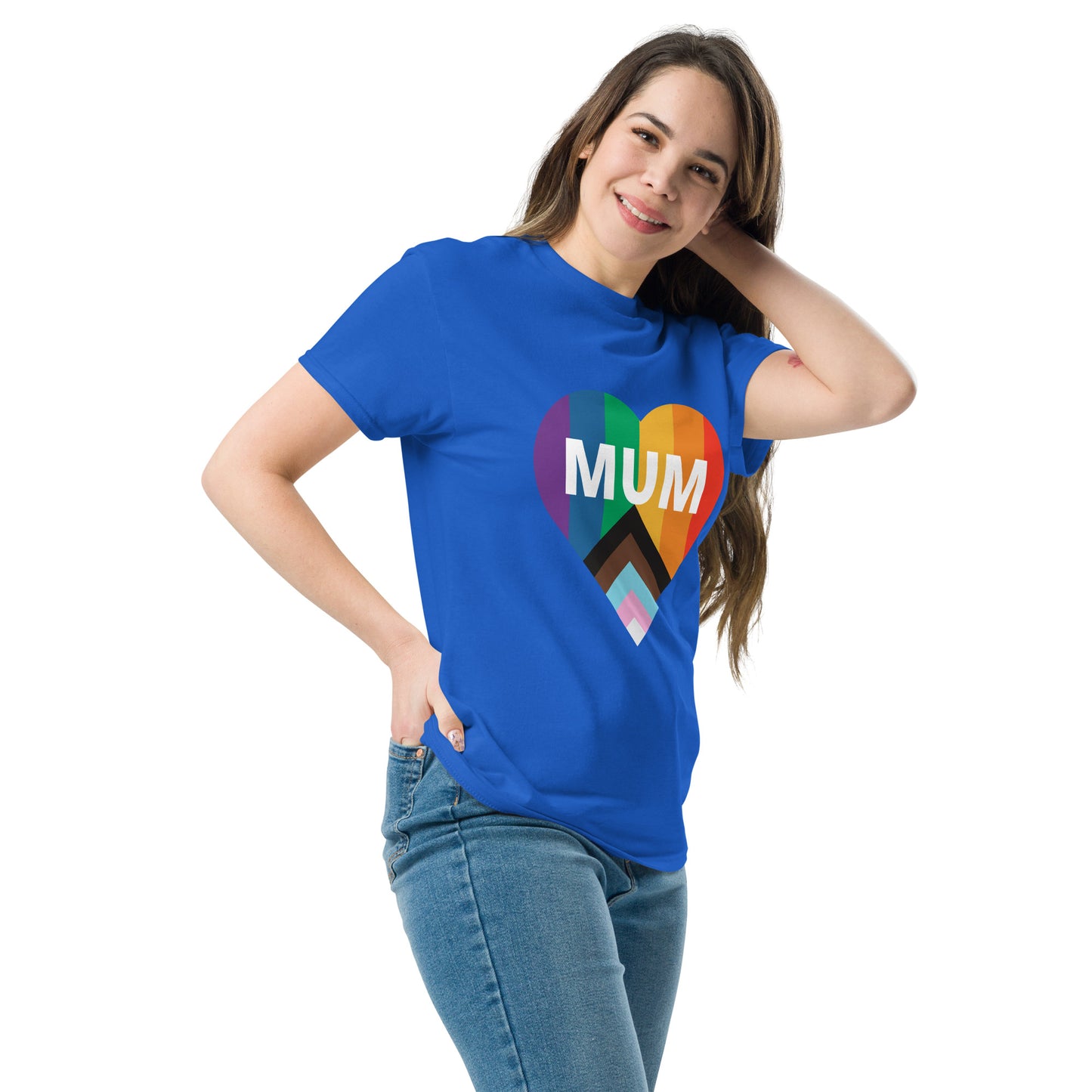 Mum Pride Flag Heart Unisex classic tee