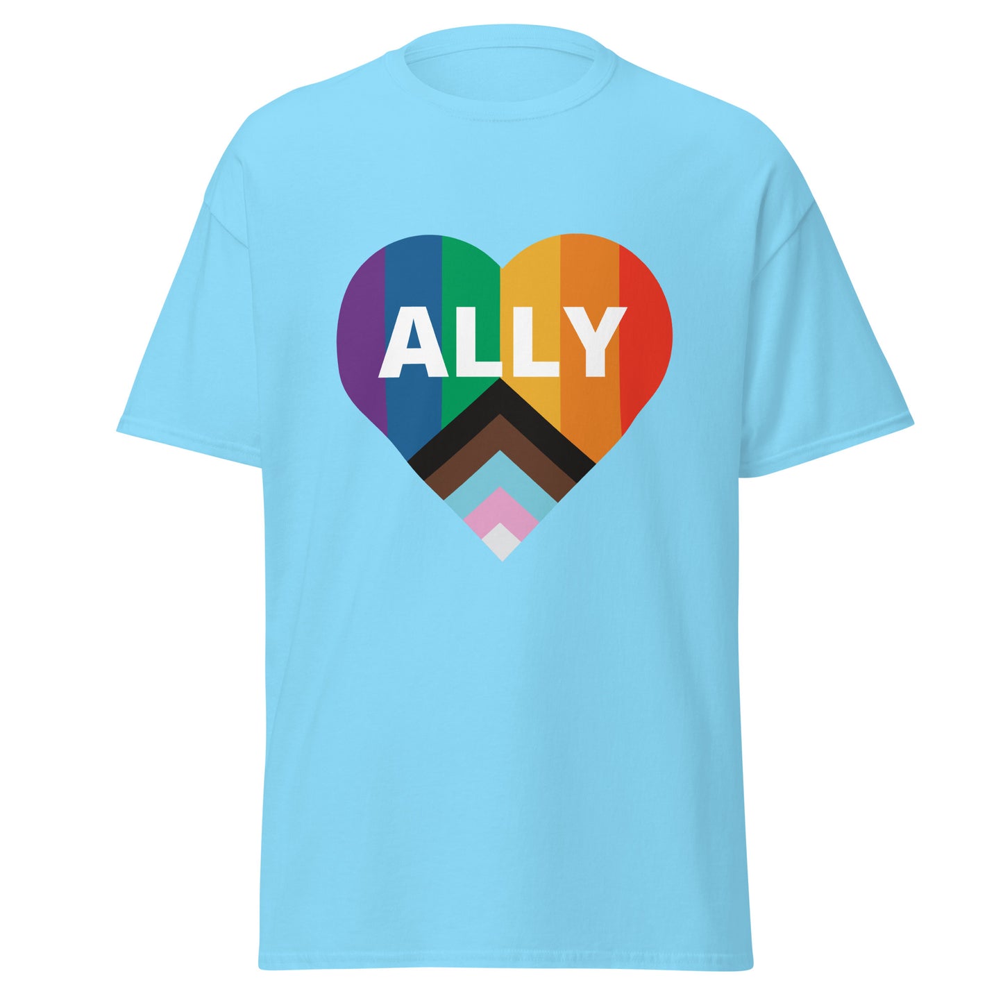 Ally Pride Flag Heart Unisex Classic Tee