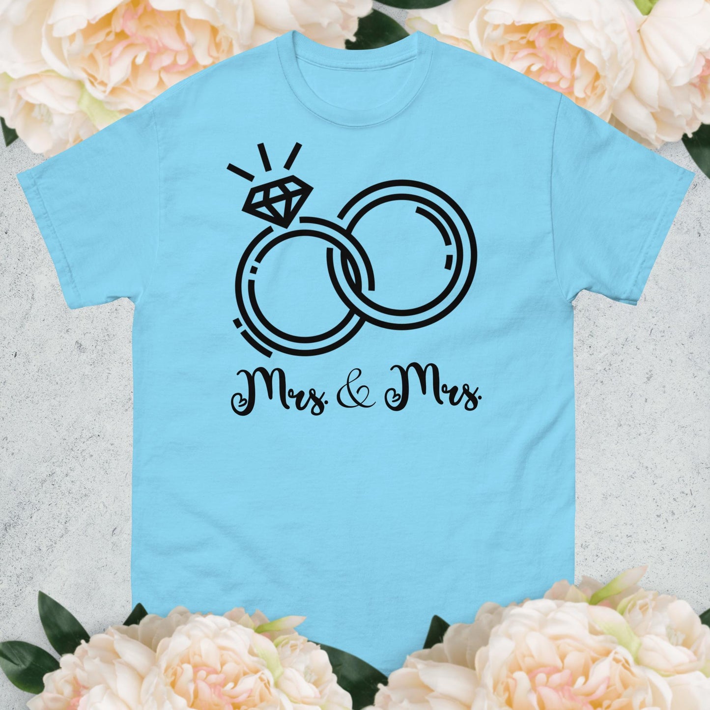 Mrs & Mrs Wedding Rings Unisex Classic Tee