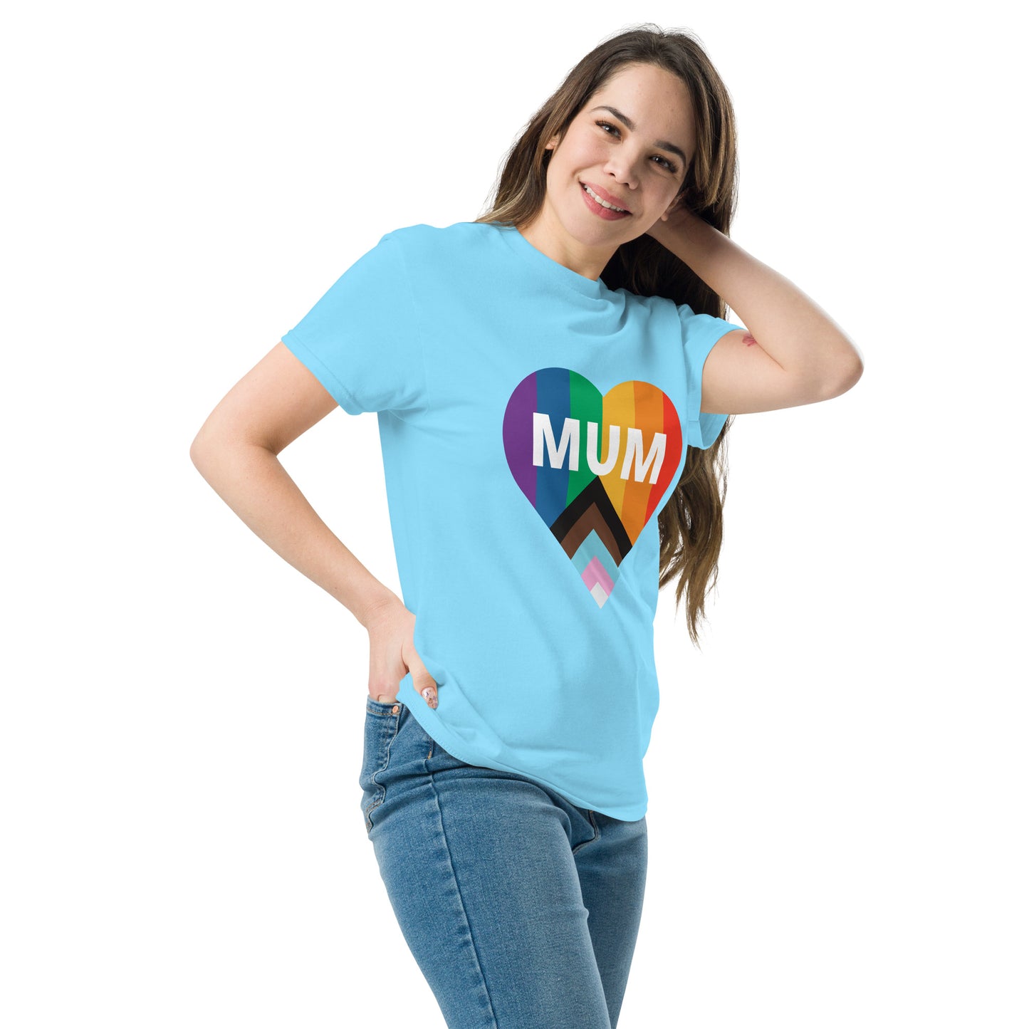 Mum Pride Flag Heart Unisex classic tee