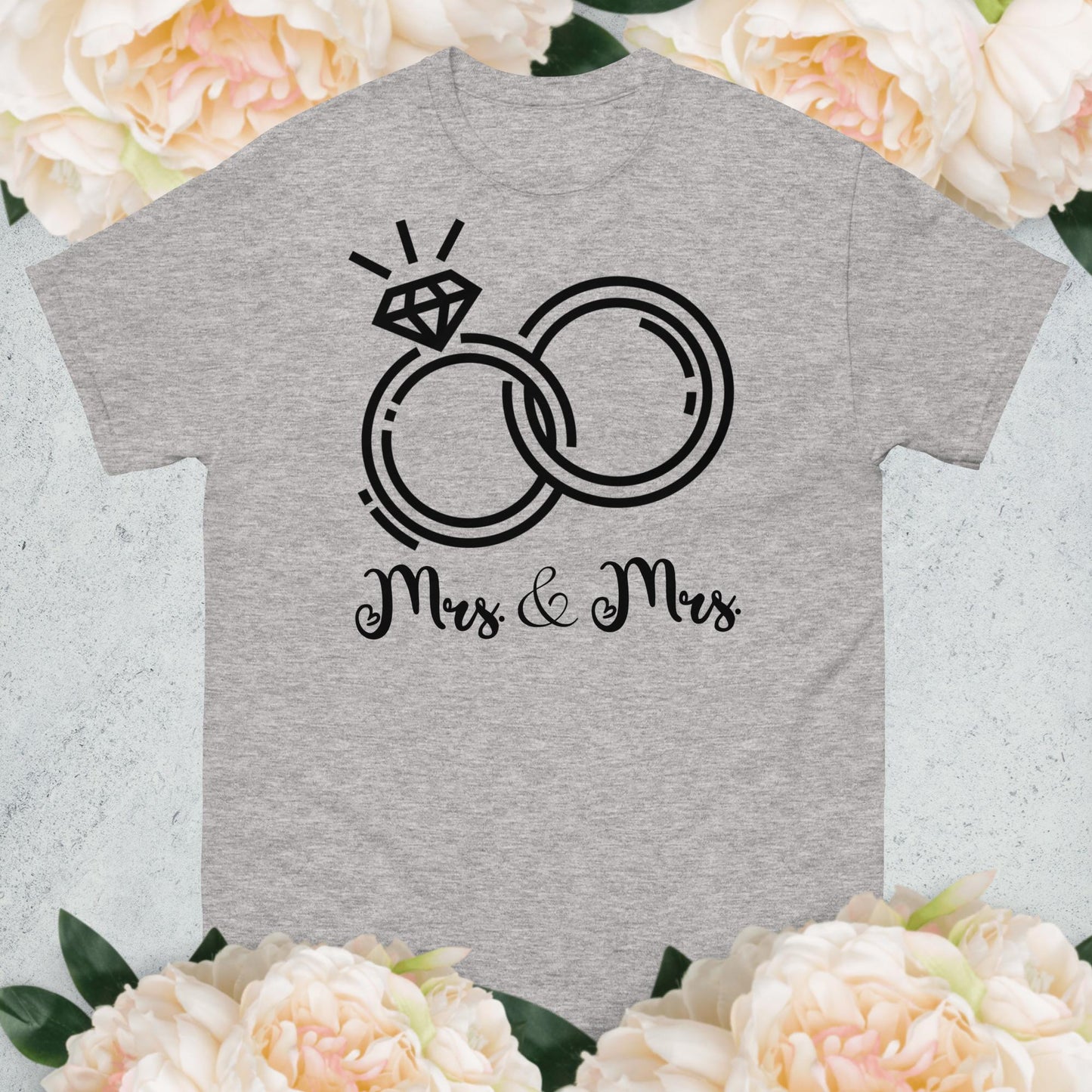 Mrs & Mrs Wedding Rings Unisex Classic Tee