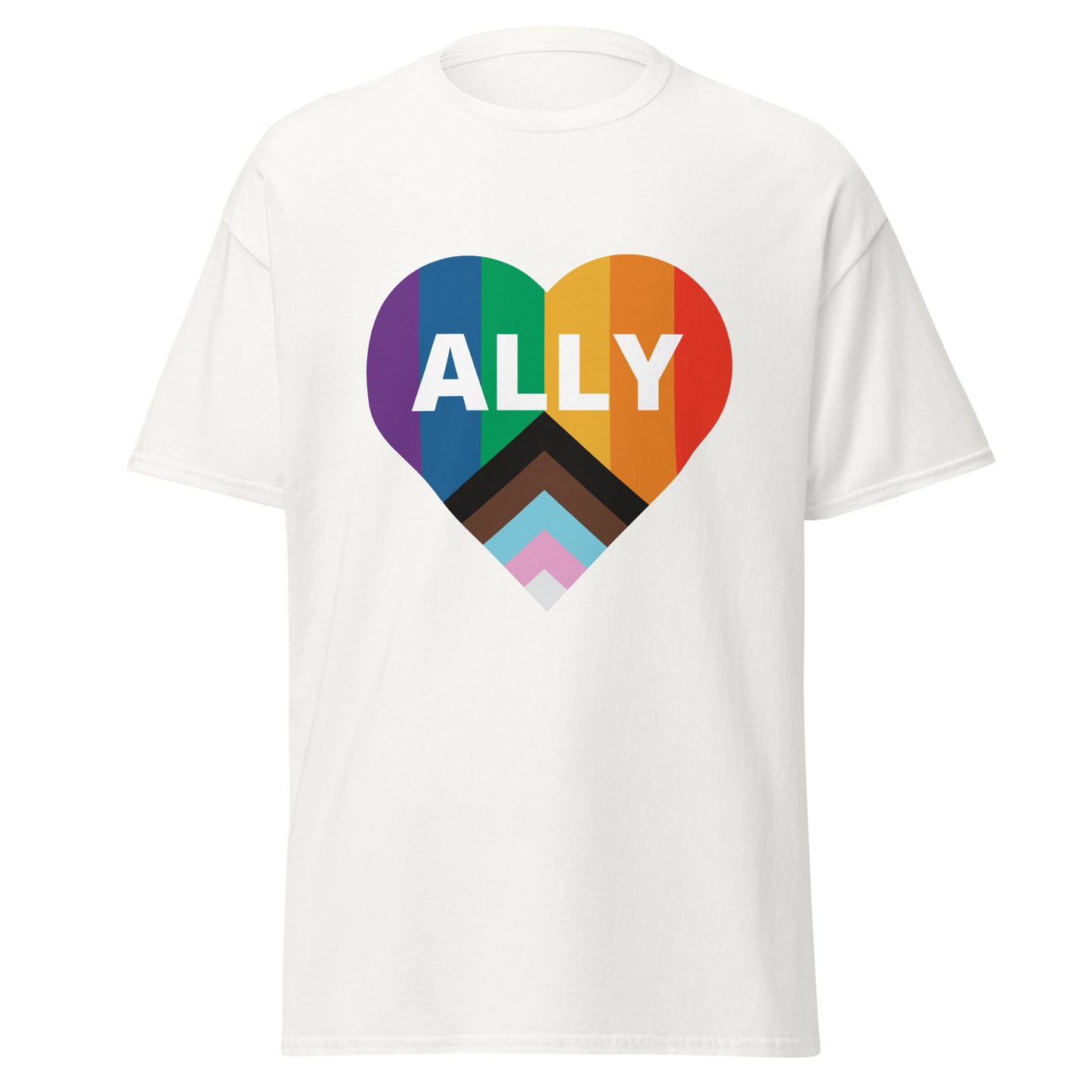 Ally Pride Flag Heart Unisex Classic Tee