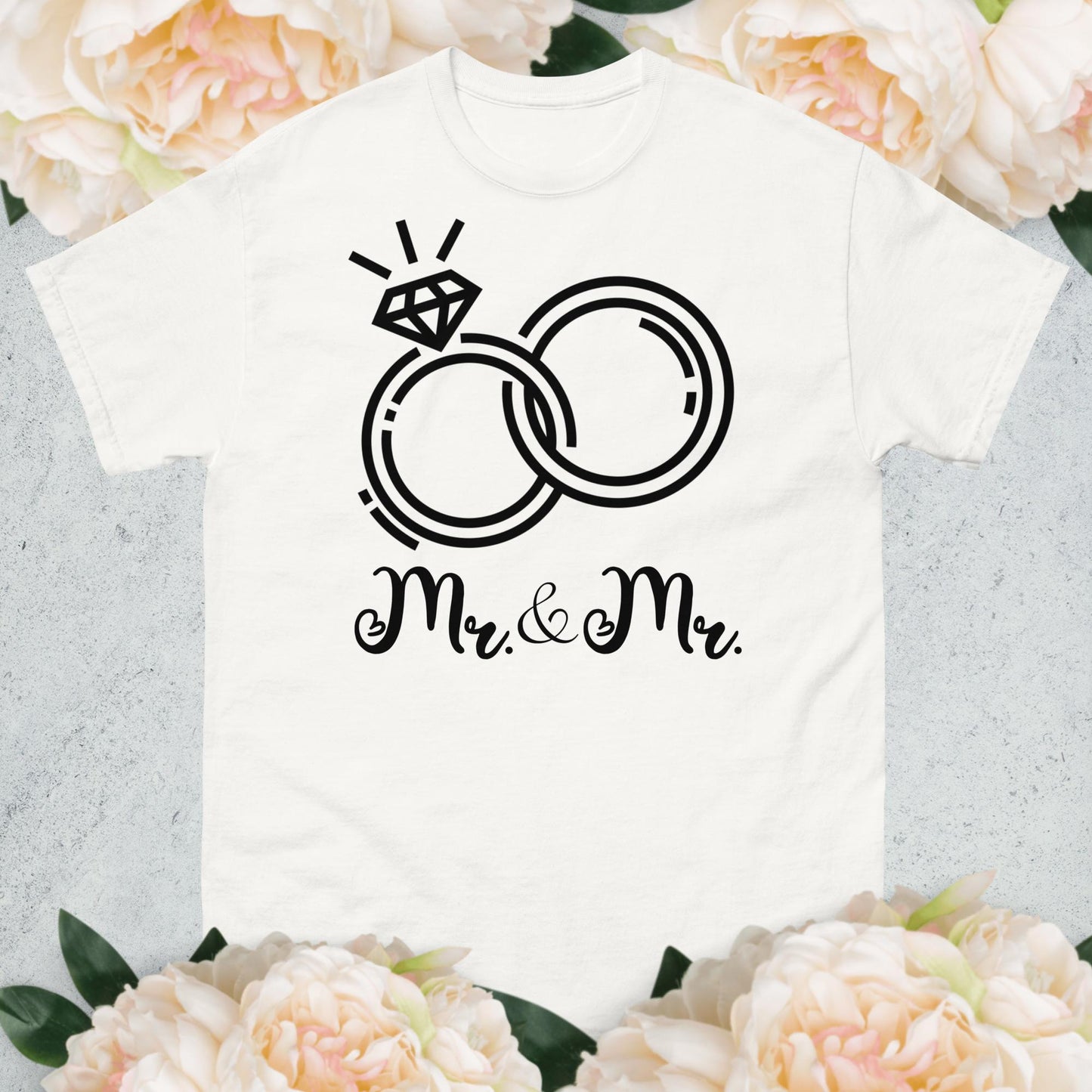 Mr & Mr Wedding Rings Unisex Classic Tee