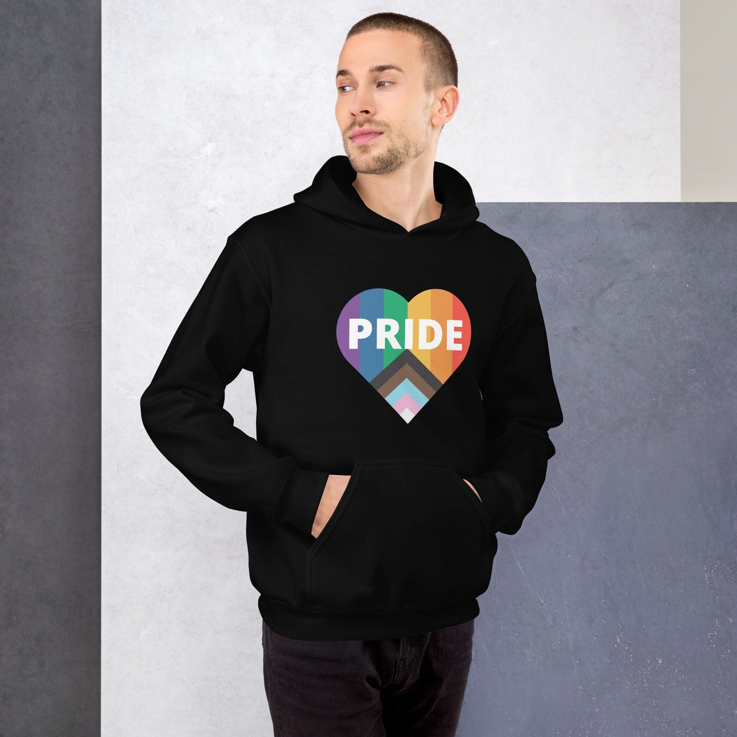 Pride Flag Heart Unisex Hoodie