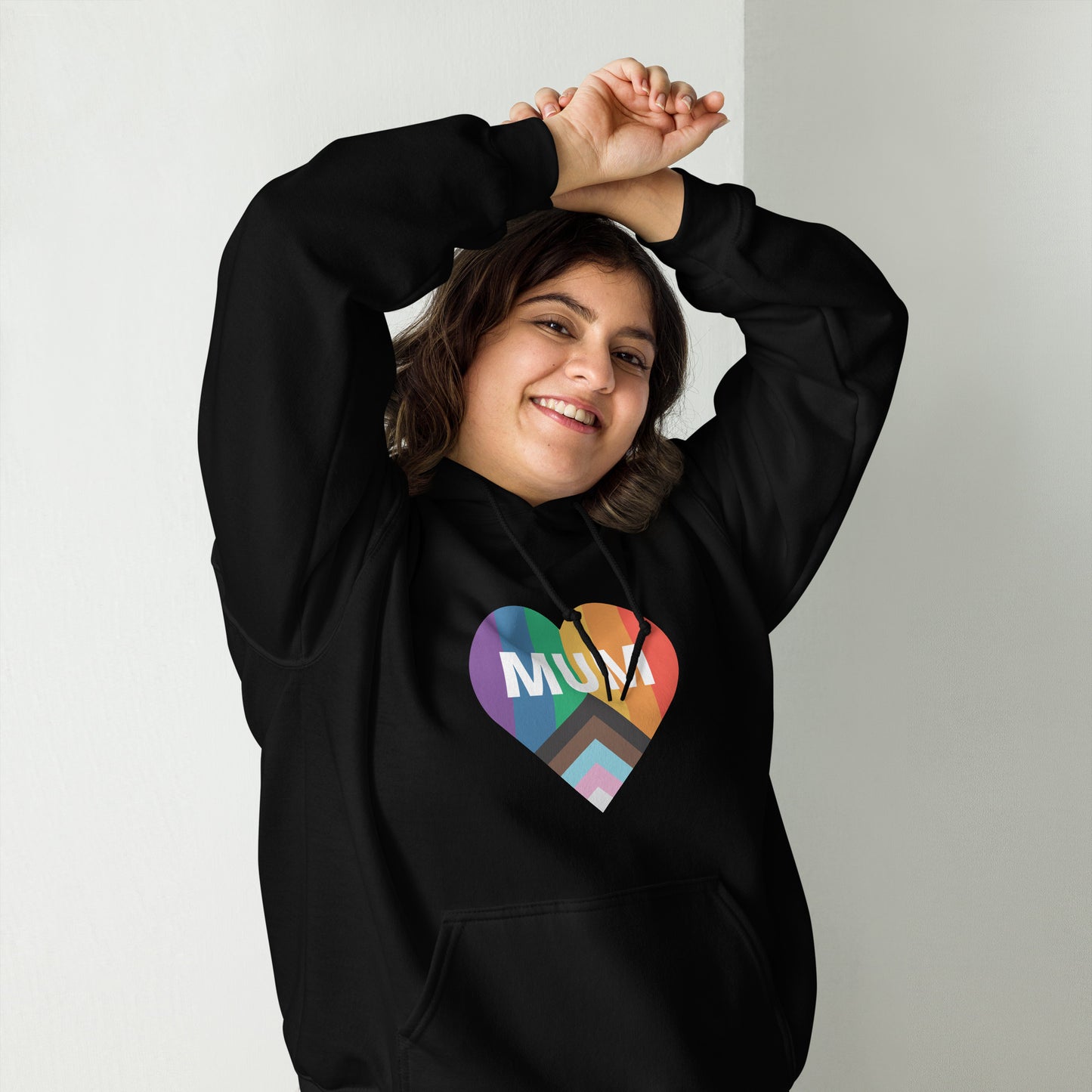 Mum Pride Flag Heart Unisex Hoodie