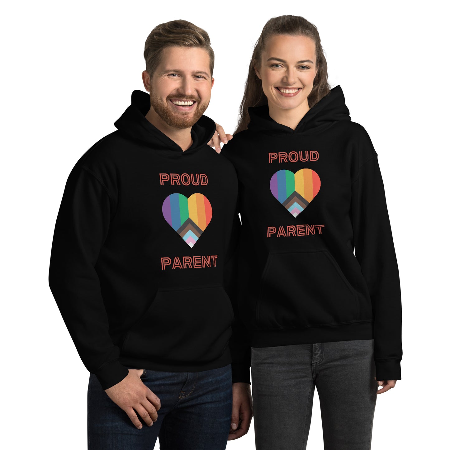 Proud Parent Pride Flag Heart Unisex Hoodie