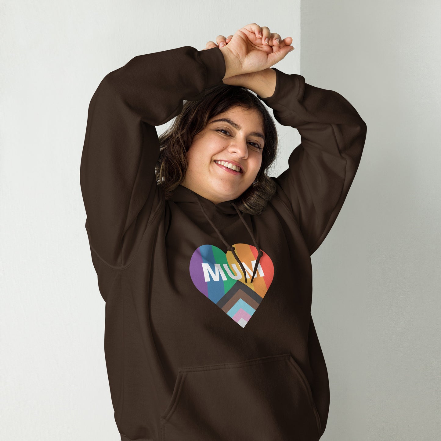 Mum Pride Flag Heart Unisex Hoodie