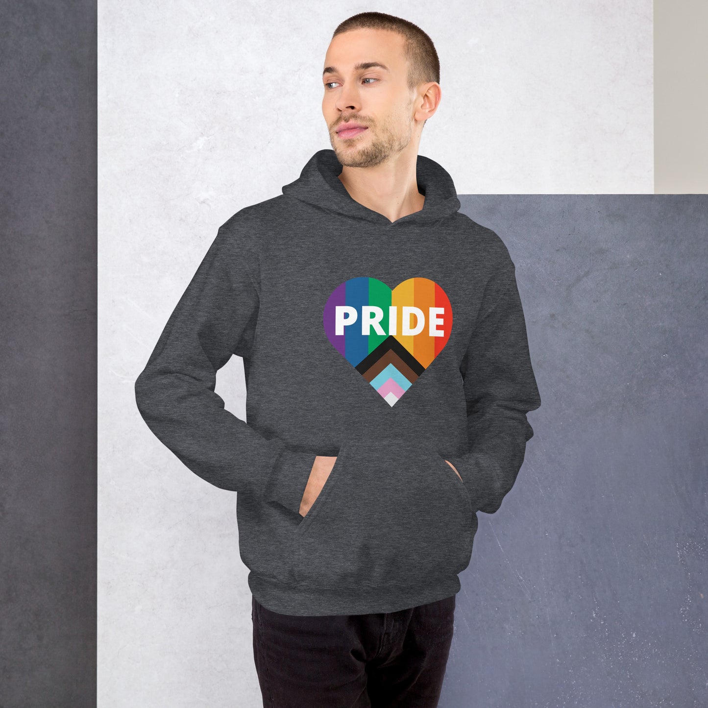 Pride Flag Heart Unisex Hoodie