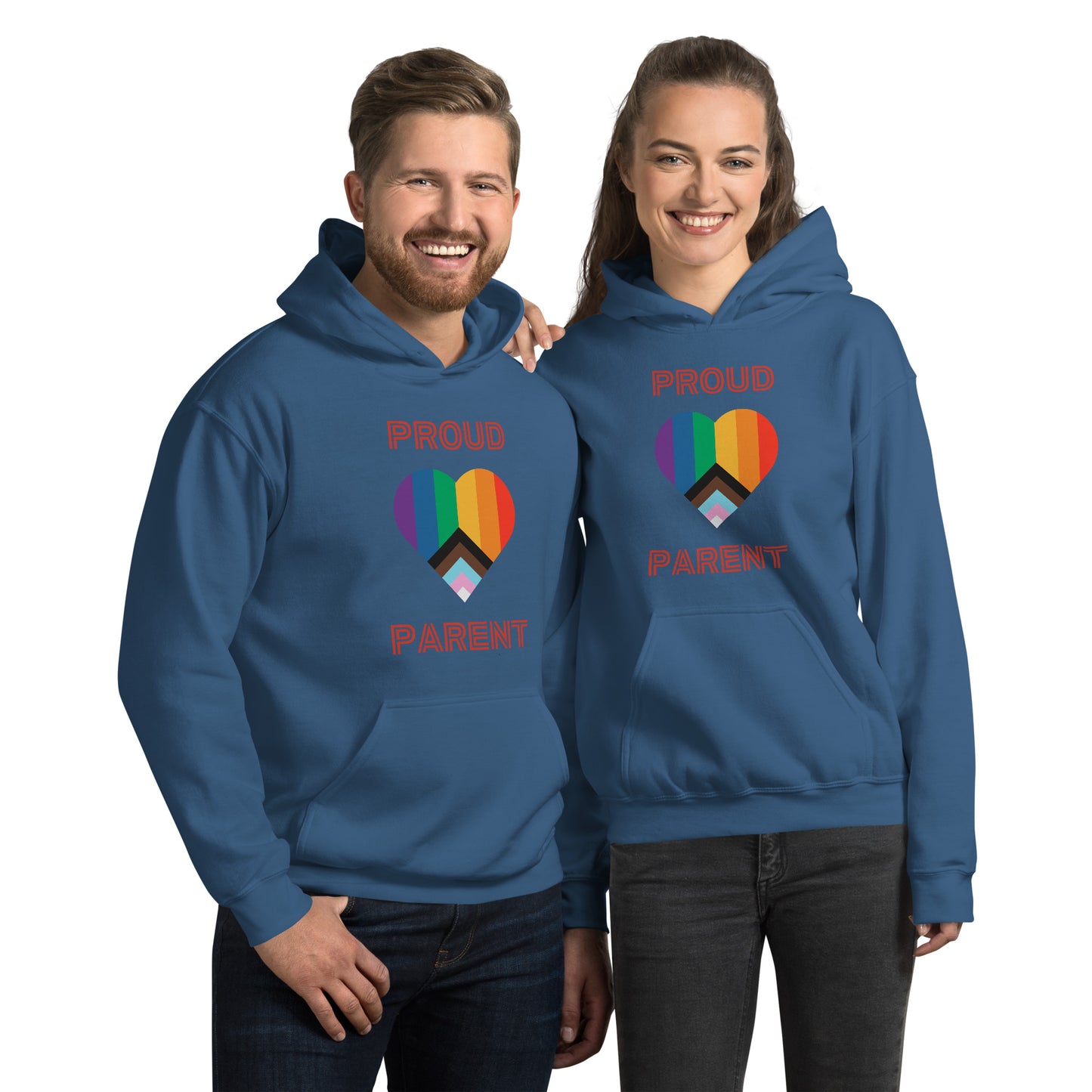 Proud Parent Pride Flag Heart Unisex Hoodie