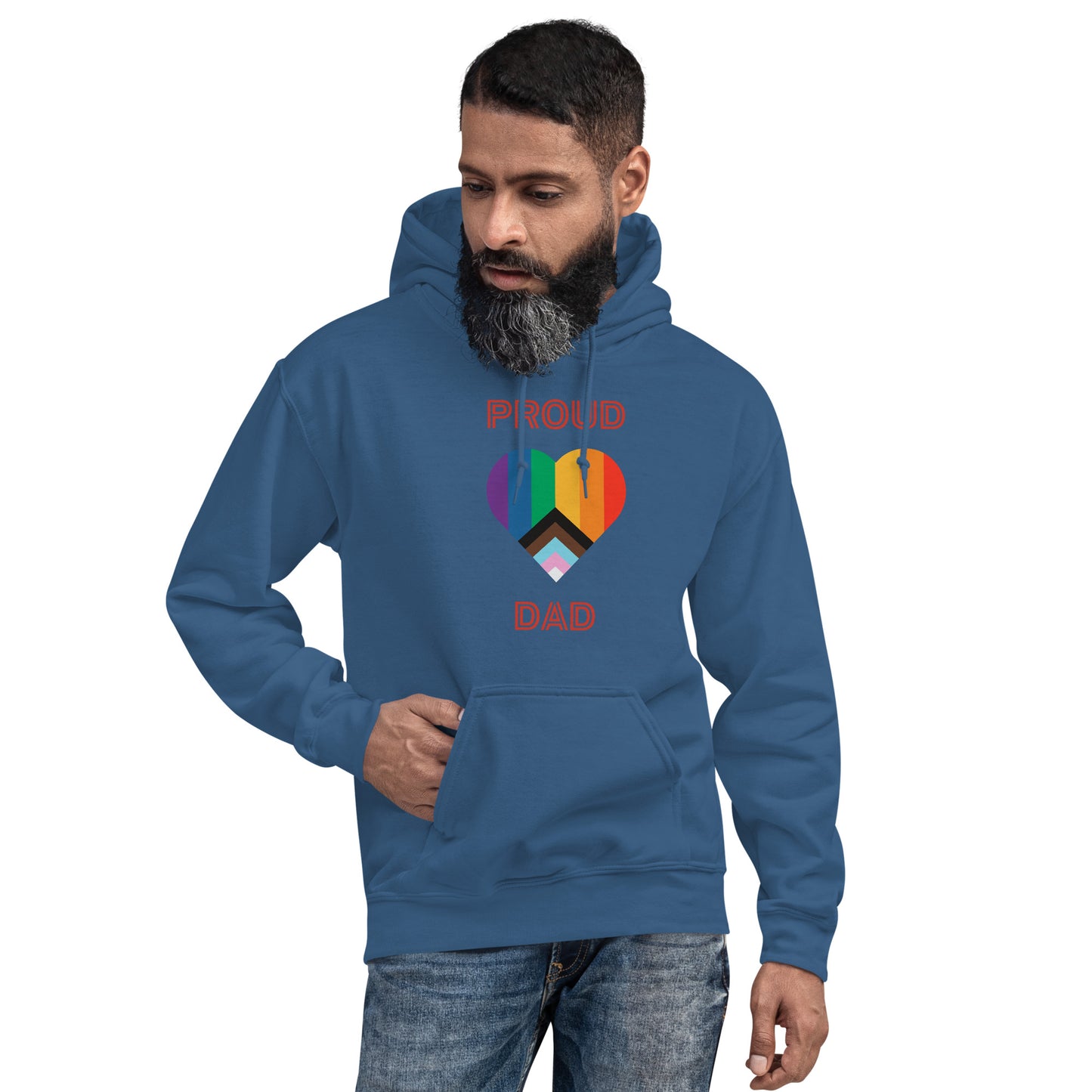 Proud Dad Pride Flag Heart Unisex Hoodie