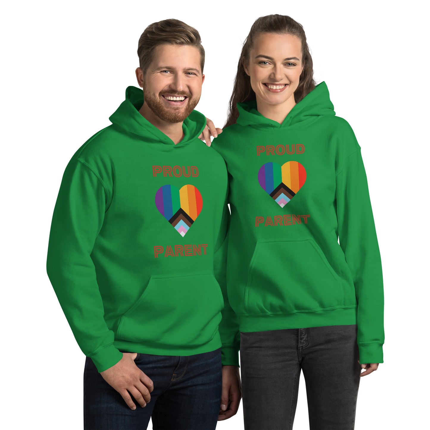 Proud Parent Pride Flag Heart Unisex Hoodie