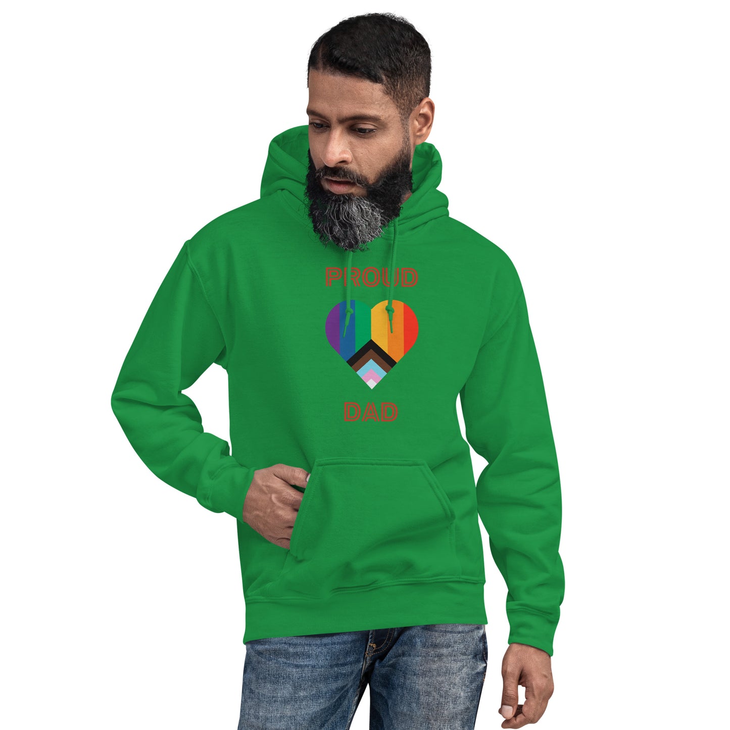 Proud Dad Pride Flag Heart Unisex Hoodie