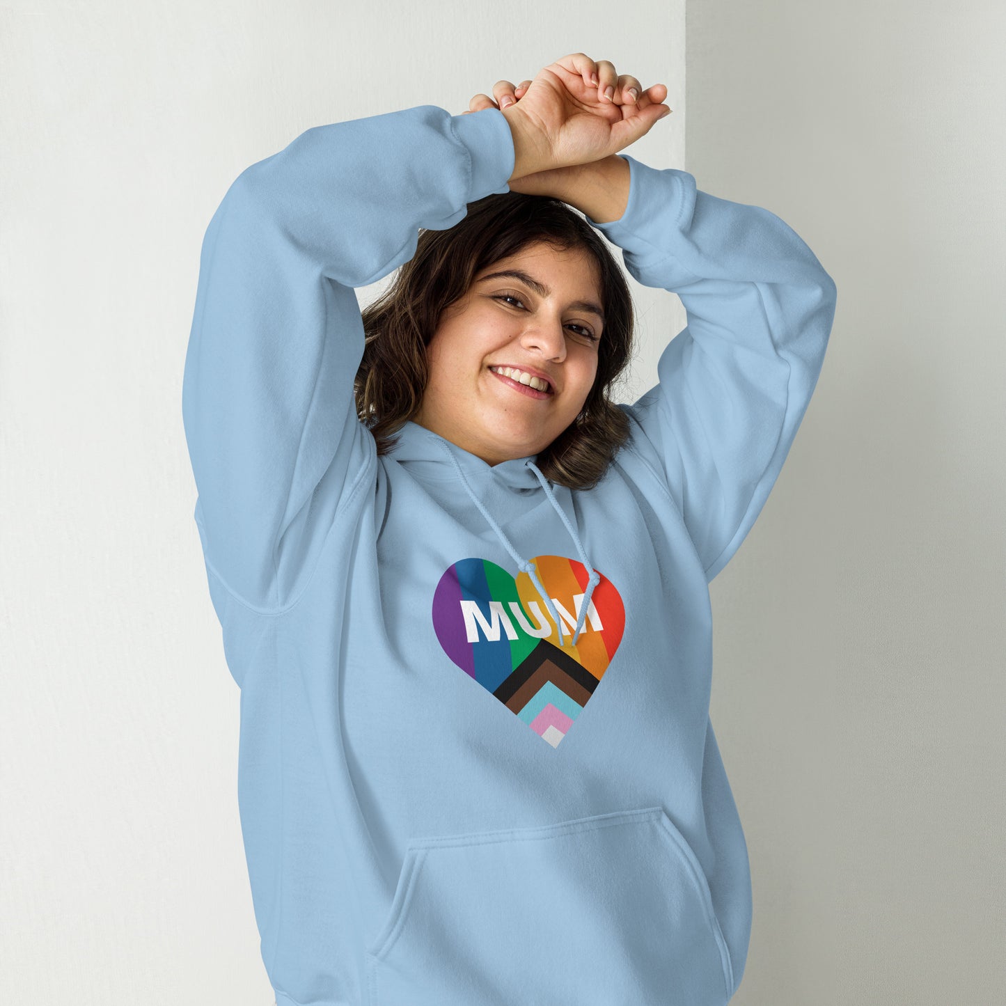 Mum Pride Flag Heart Unisex Hoodie