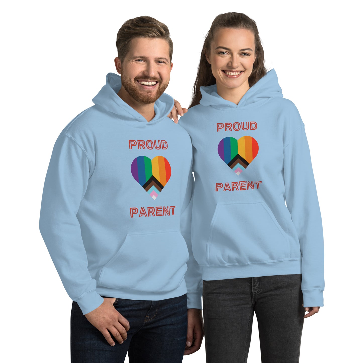 Proud Parent Pride Flag Heart Unisex Hoodie