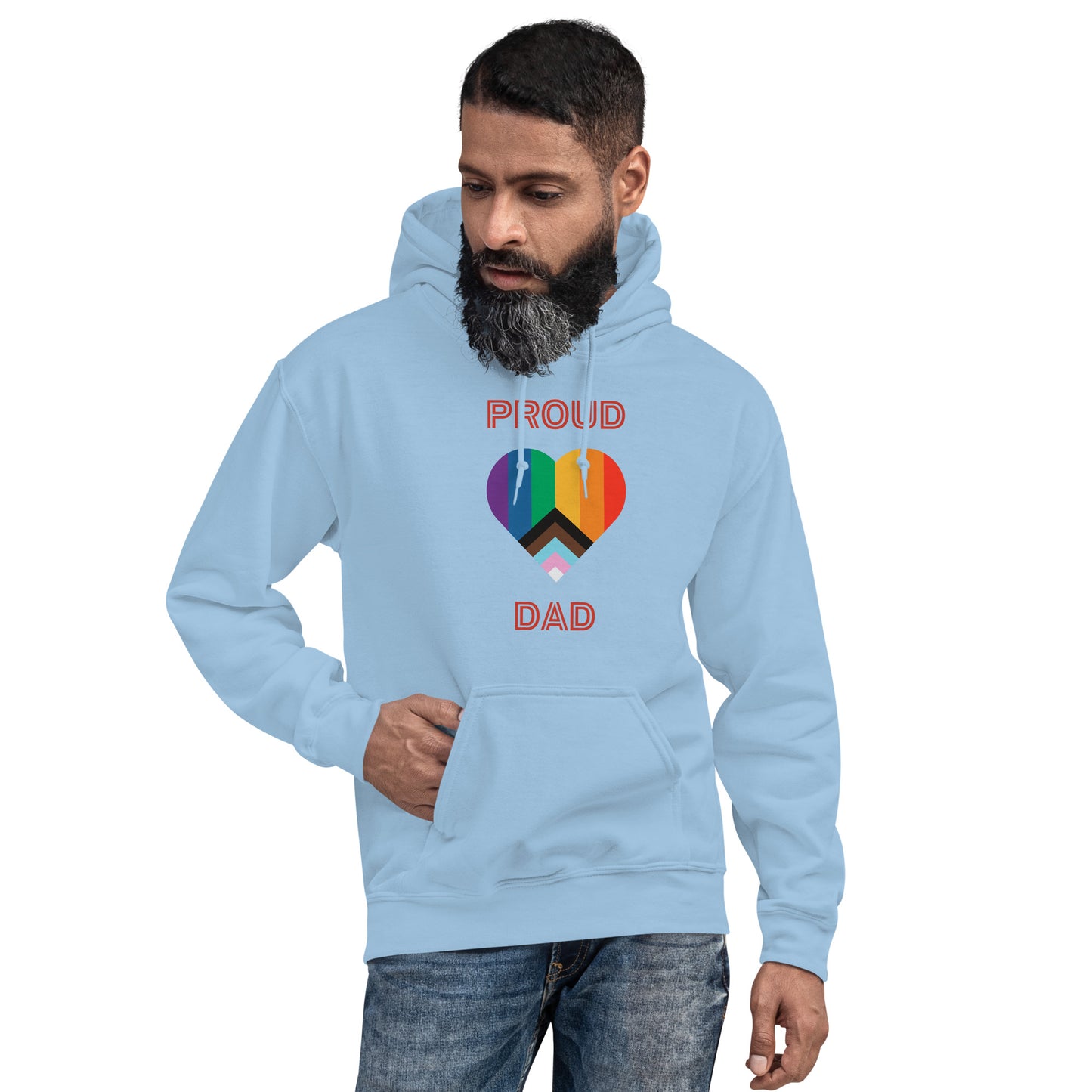 Proud Dad Pride Flag Heart Unisex Hoodie