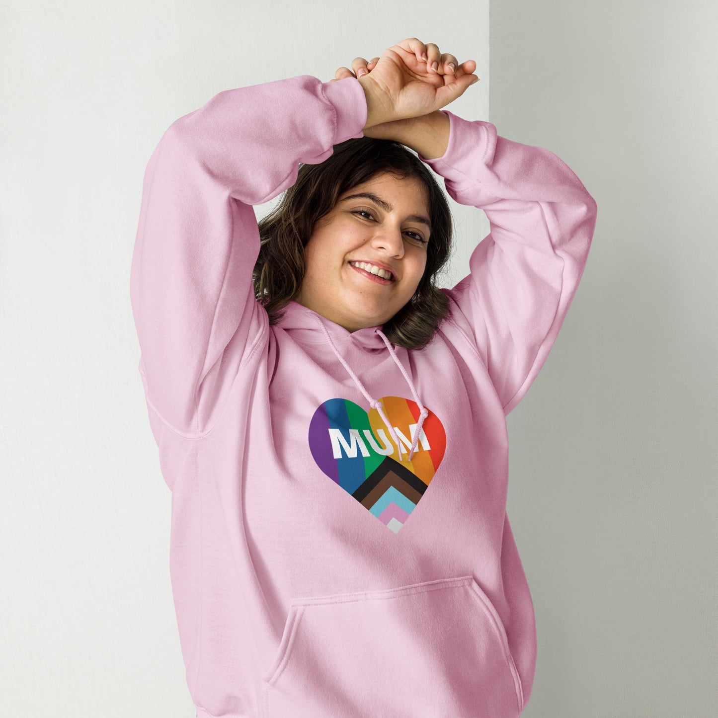 Mum Pride Flag Heart Unisex Hoodie