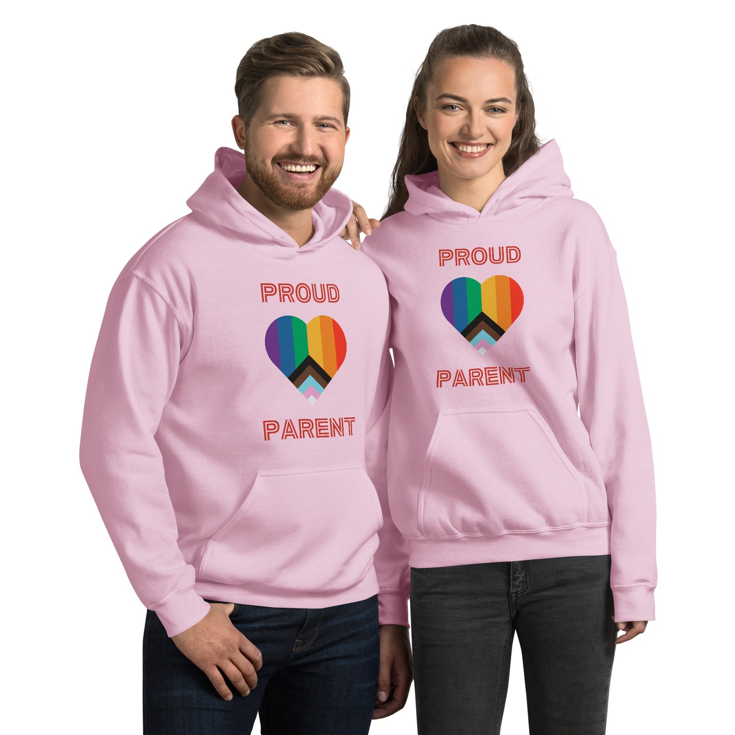 Proud Parent Pride Flag Heart Unisex Hoodie