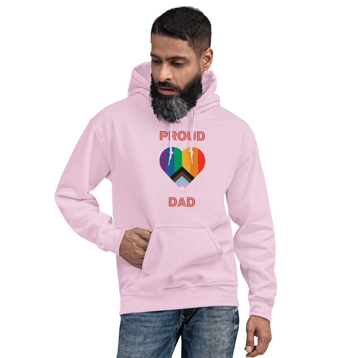 Proud Dad Pride Flag Heart Unisex Hoodie