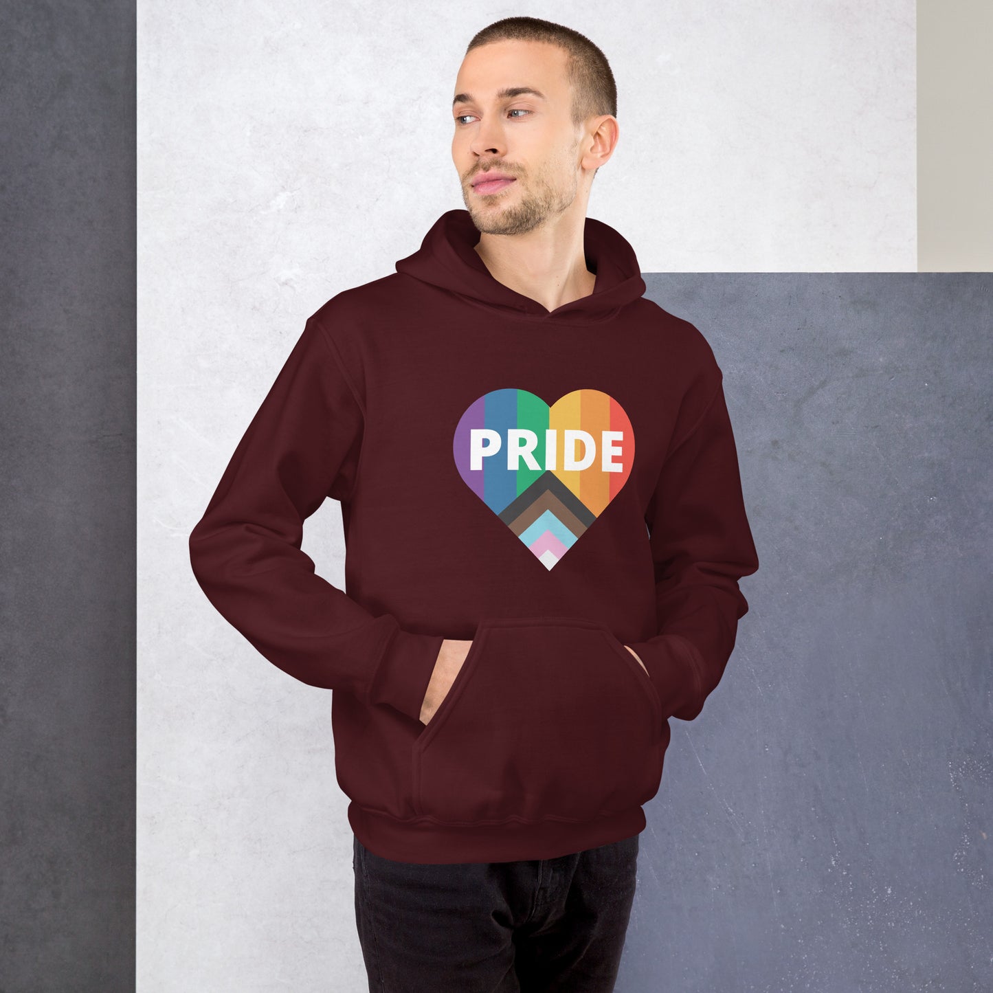 Pride Flag Heart Unisex Hoodie