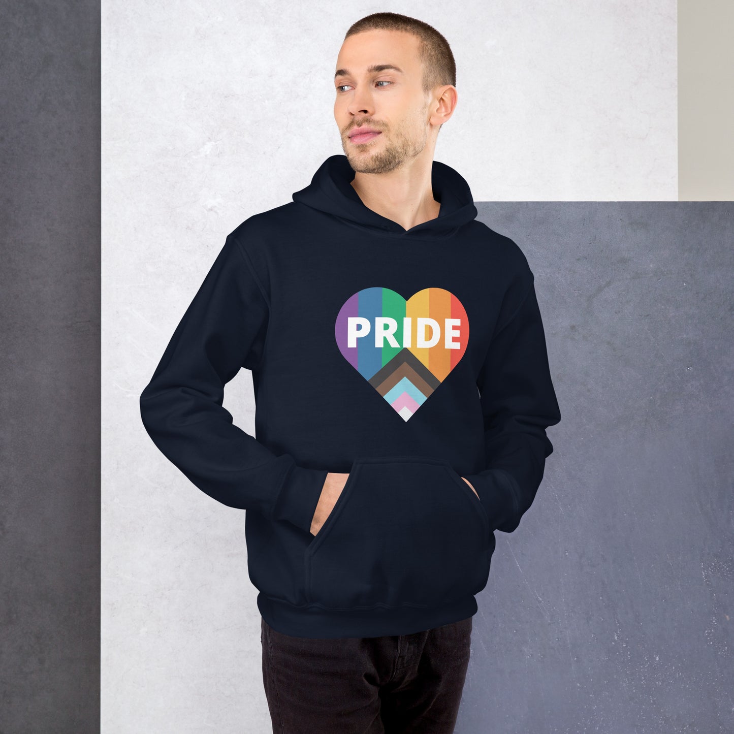 Pride Flag Heart Unisex Hoodie