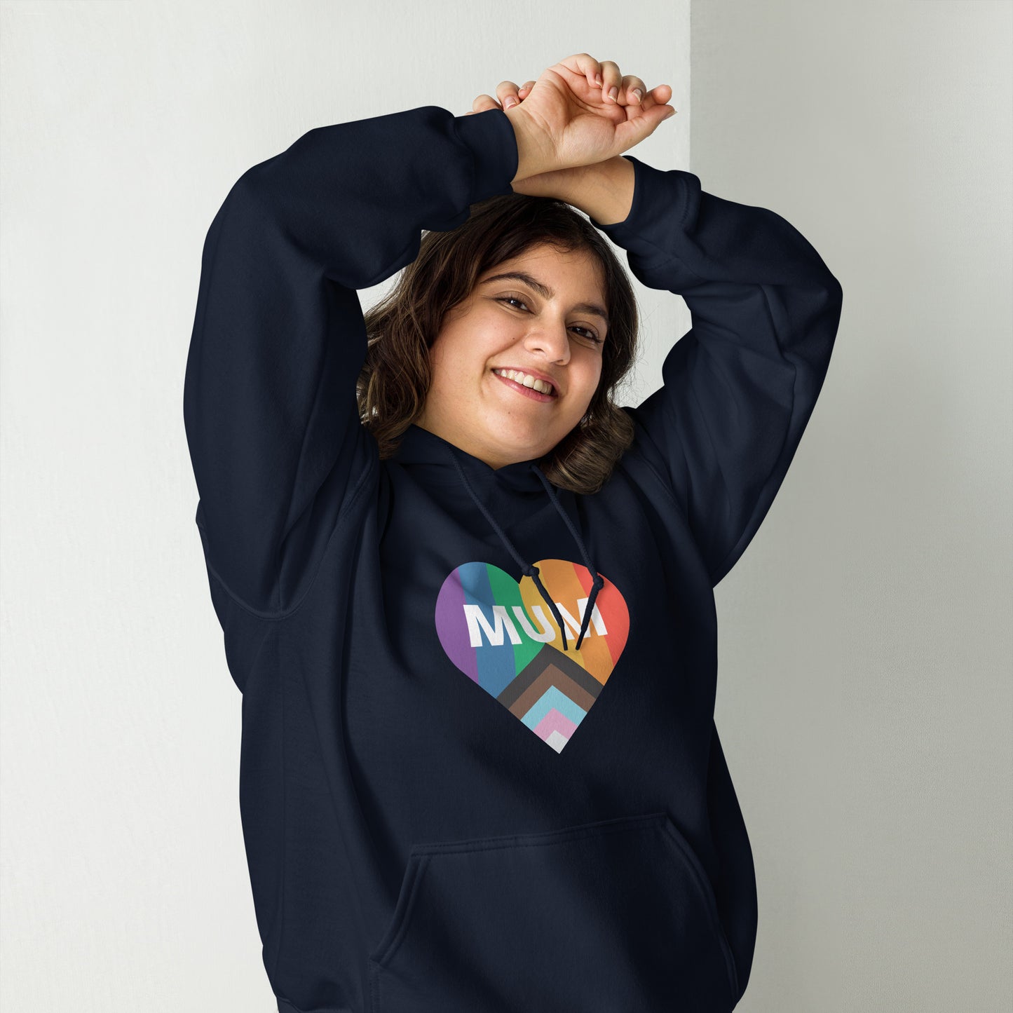 Mum Pride Flag Heart Unisex Hoodie