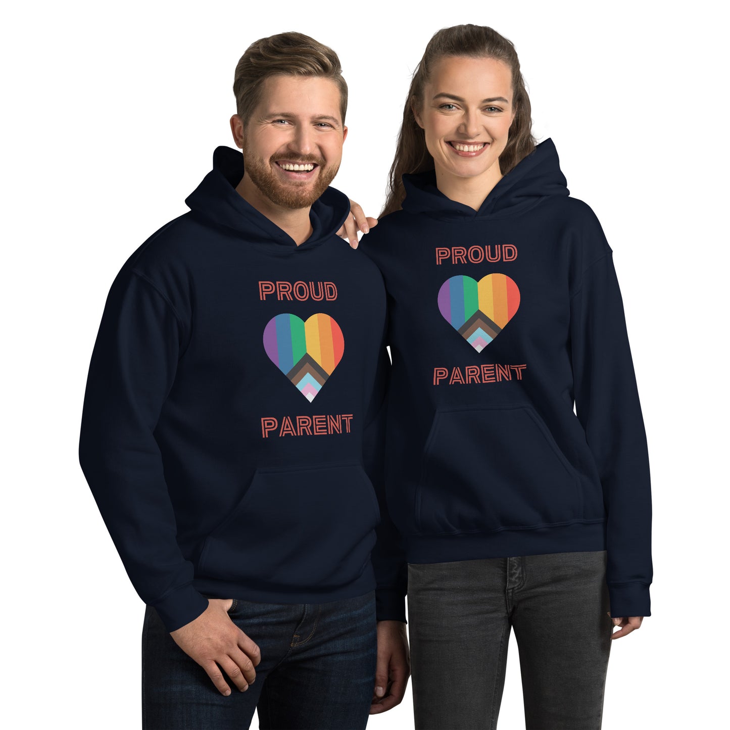 Proud Parent Pride Flag Heart Unisex Hoodie