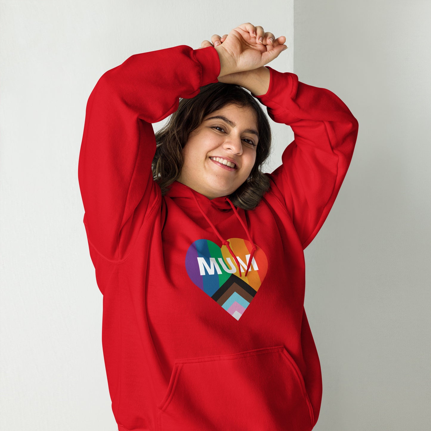 Mum Pride Flag Heart Unisex Hoodie