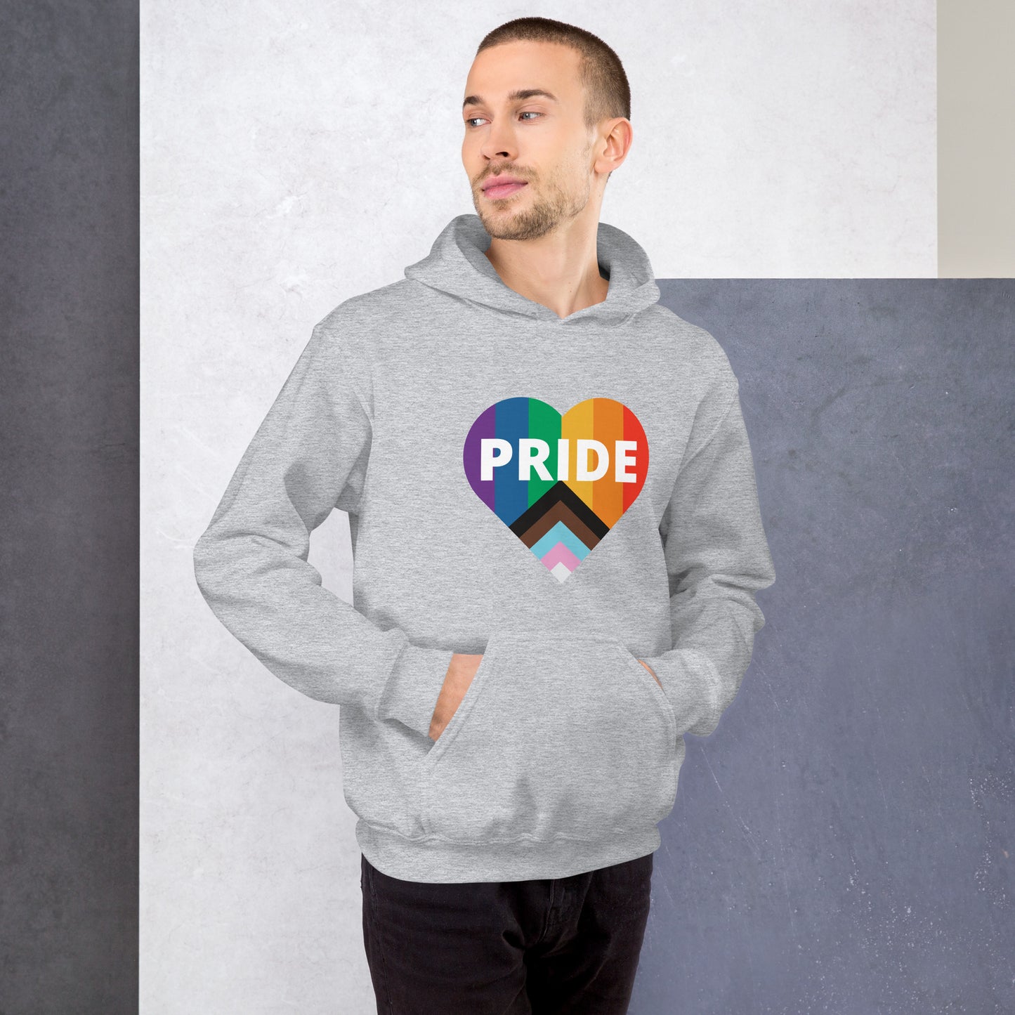 Pride Flag Heart Unisex Hoodie