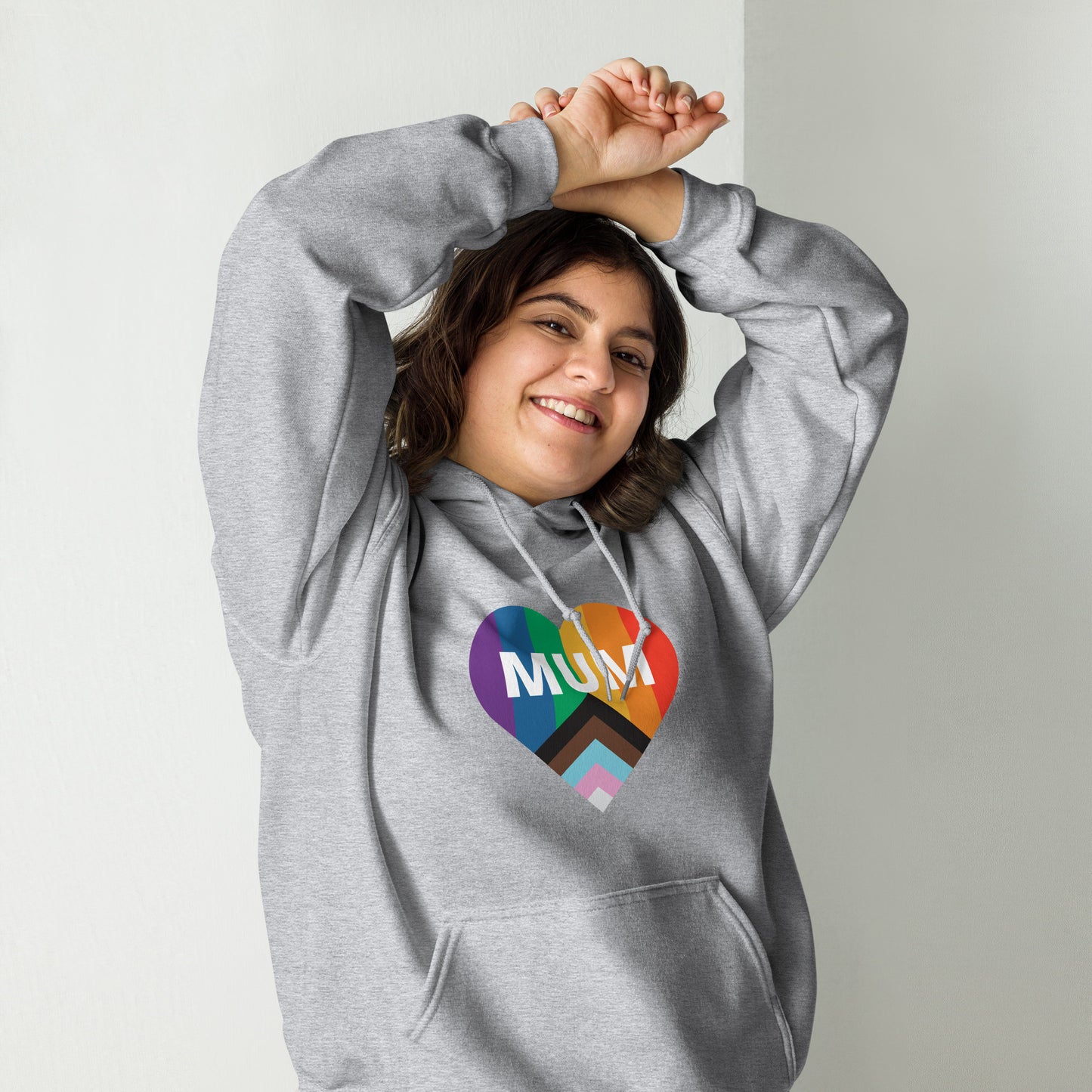 Mum Pride Flag Heart Unisex Hoodie