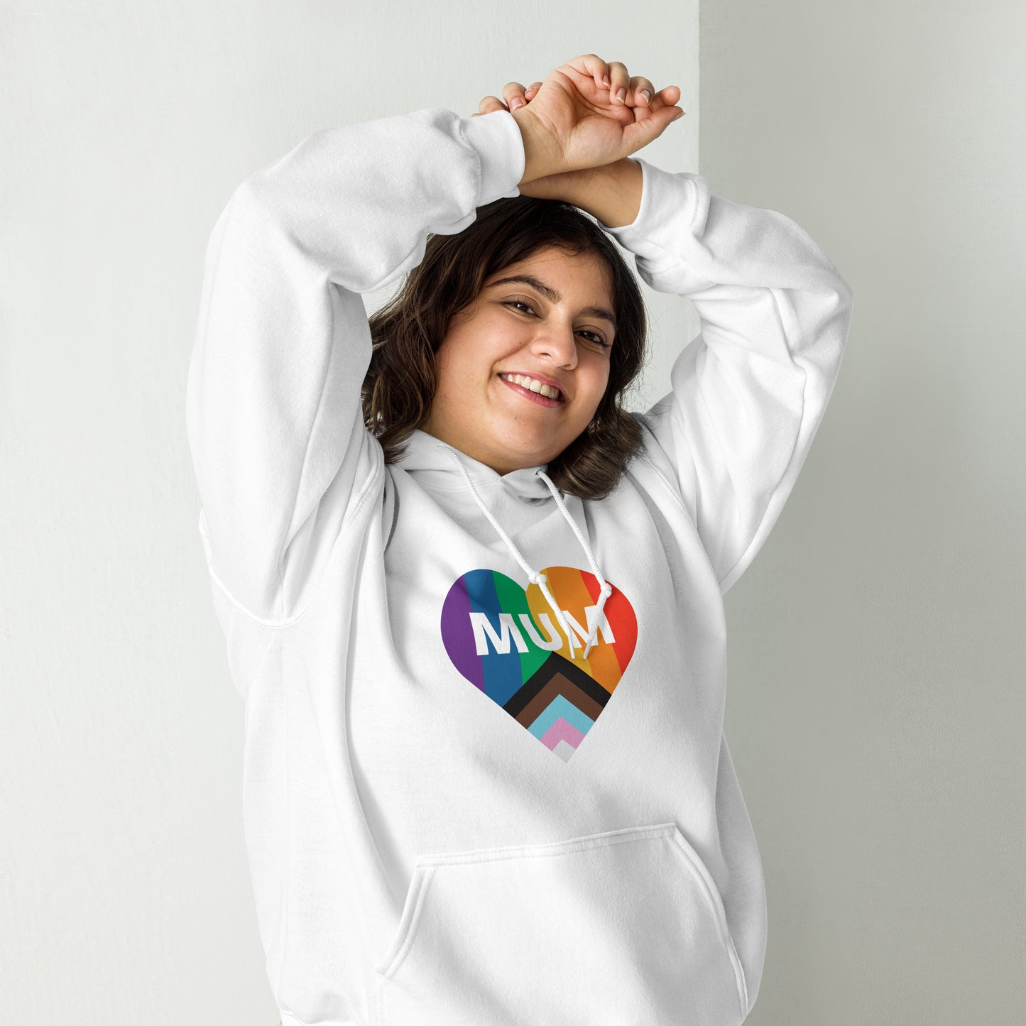 Mum Pride Flag Heart Unisex Hoodie