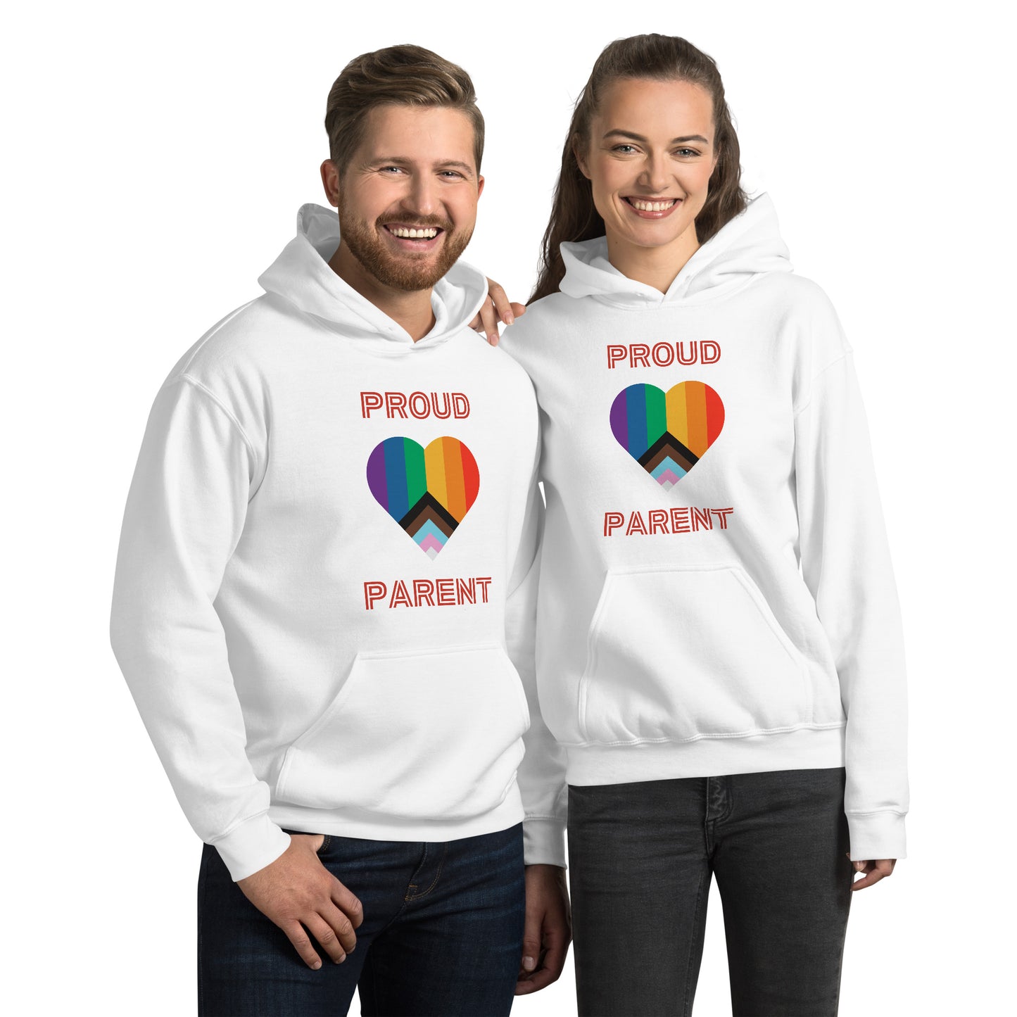 Proud Parent Pride Flag Heart Unisex Hoodie