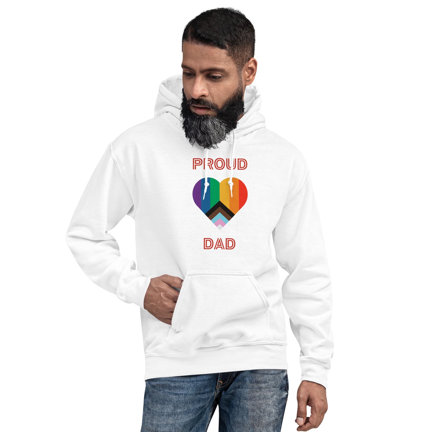 Proud Dad Pride Flag Heart Unisex Hoodie