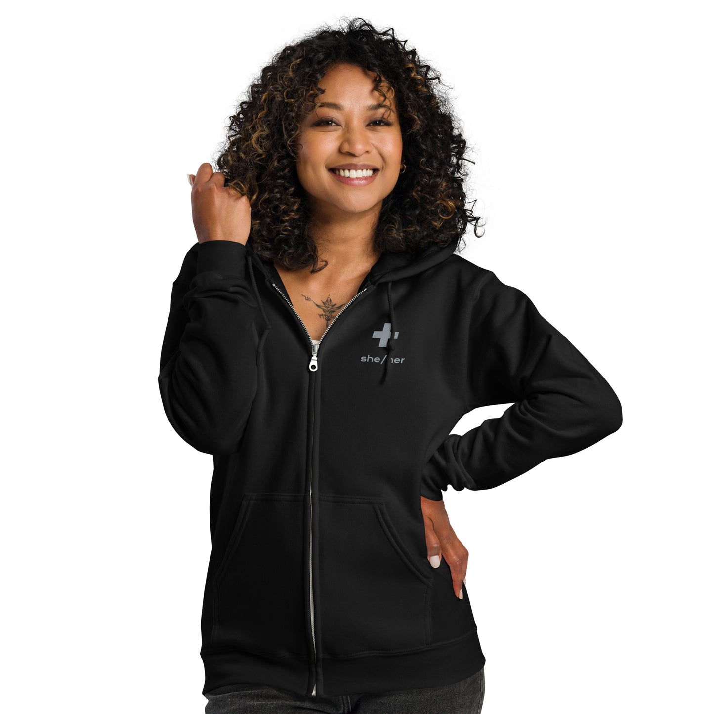 + Brand she/her Unisex Heavy Blend Zip Hoodie