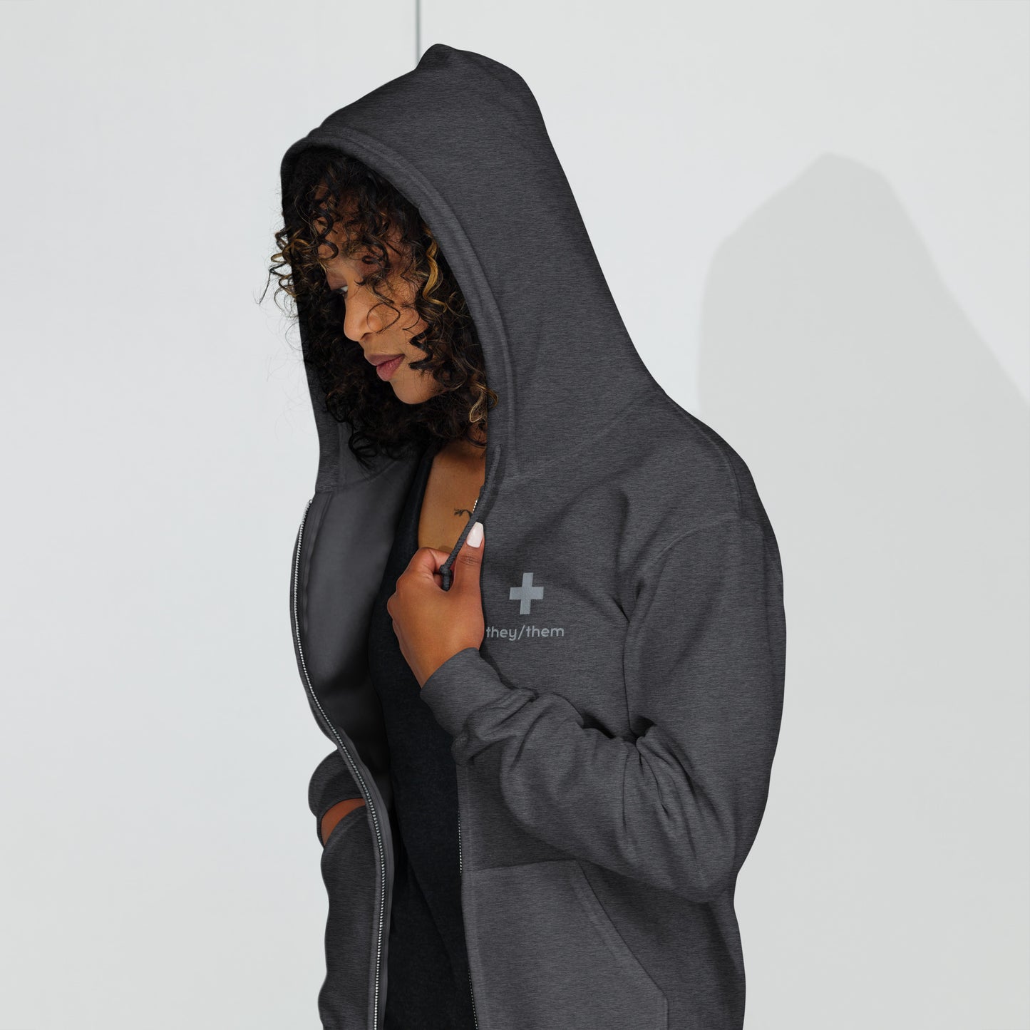 + Brand they/them Unisex Heavy Blend Zip Hoodie