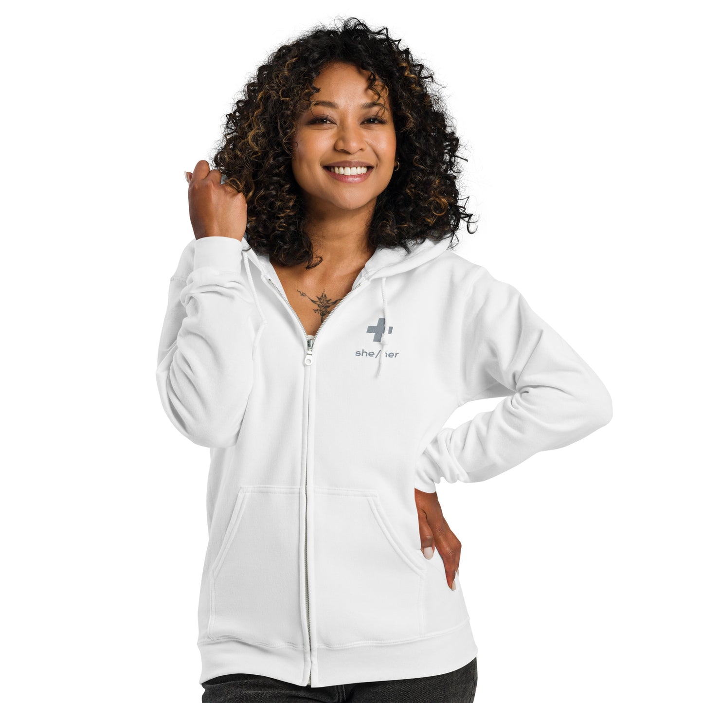 + Brand she/her Unisex Heavy Blend Zip Hoodie